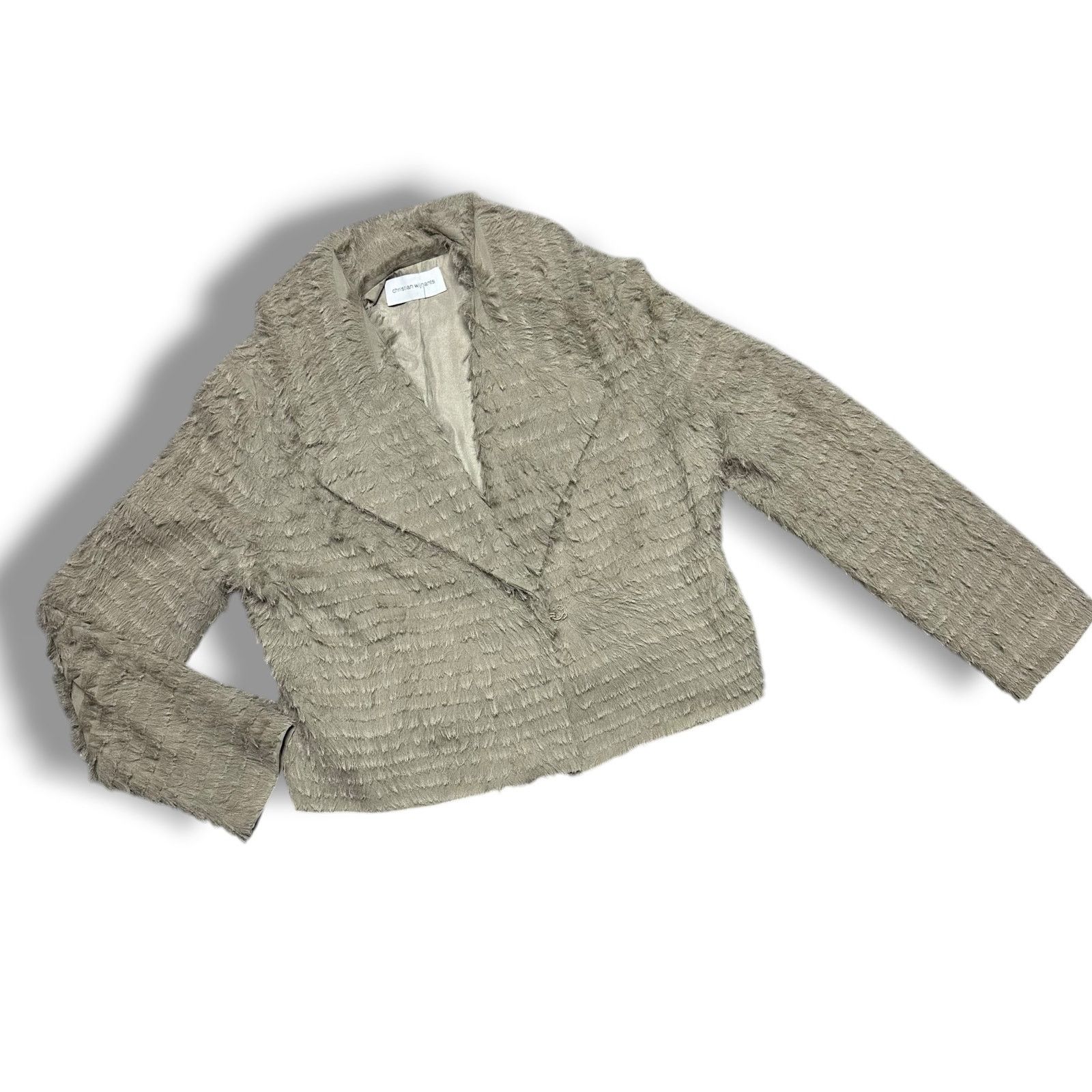 Christian Wijnants Christian Wijnants 100% Silk Textured Cropped Jacket Size M / US 6-8 / IT 42-44 - 2 Thumbnail