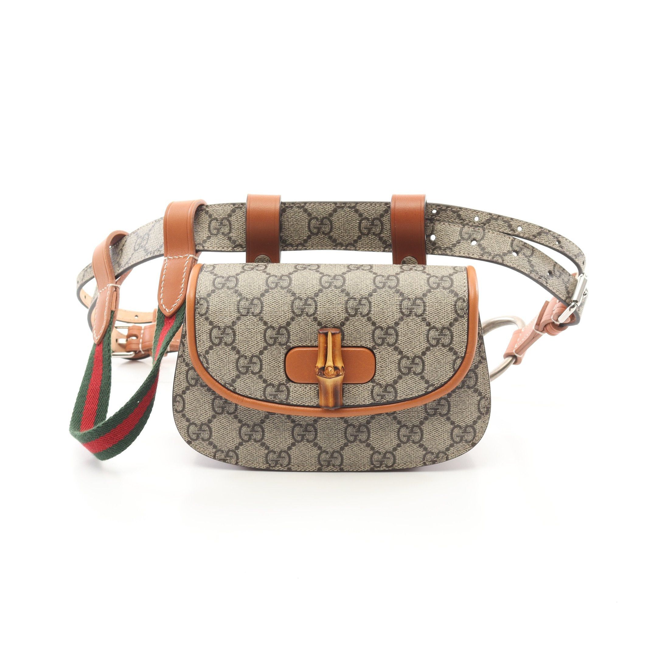 Gucci Bamboo 1947 Mini Belt Bag Body Waist Leather Beige Light Brown