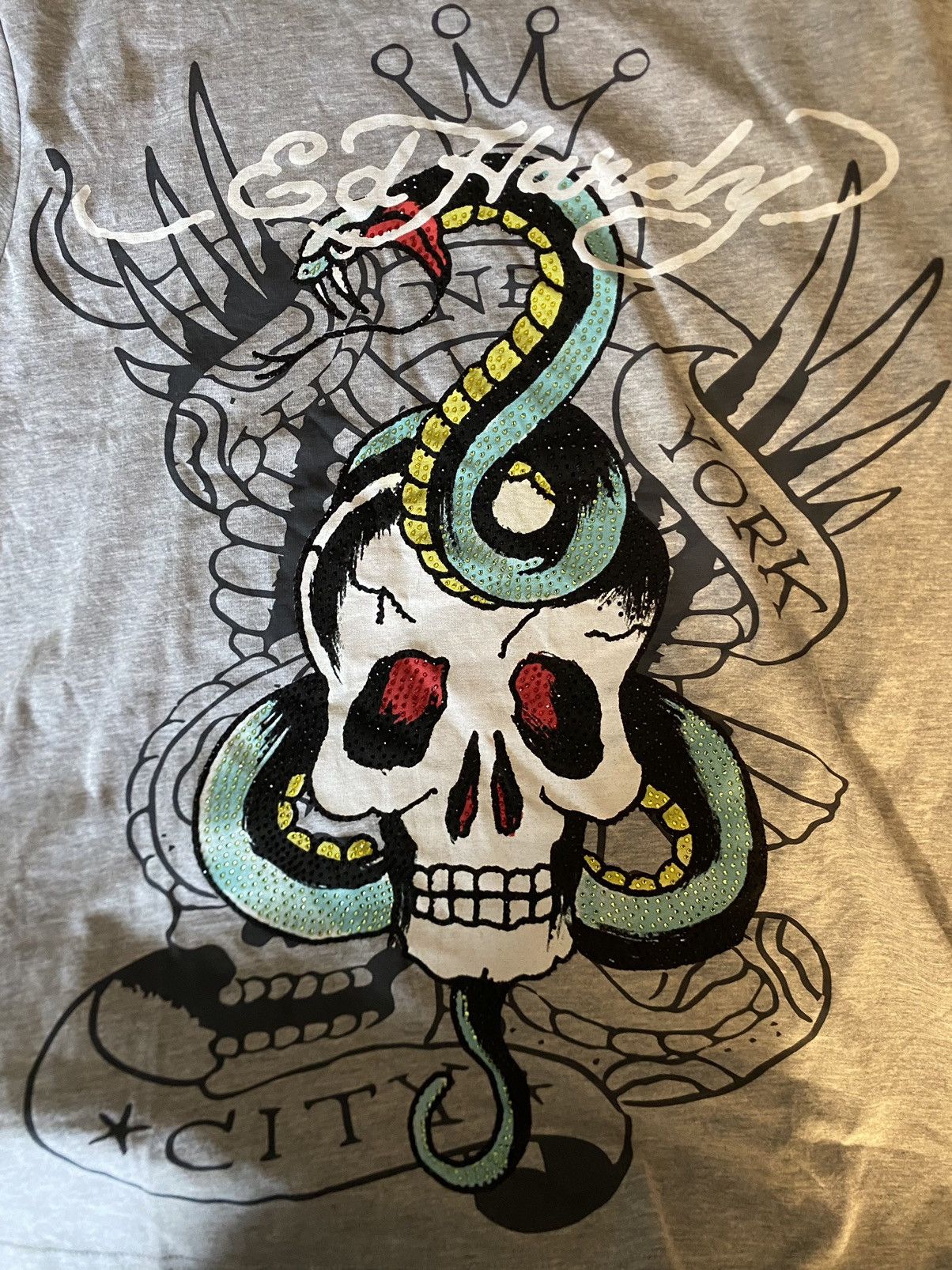 Ed Hardy × Vintage Ed Hardy Rhinestone T-shirt Size US L / EU 52-54 / 3 - 2 Thumbnail