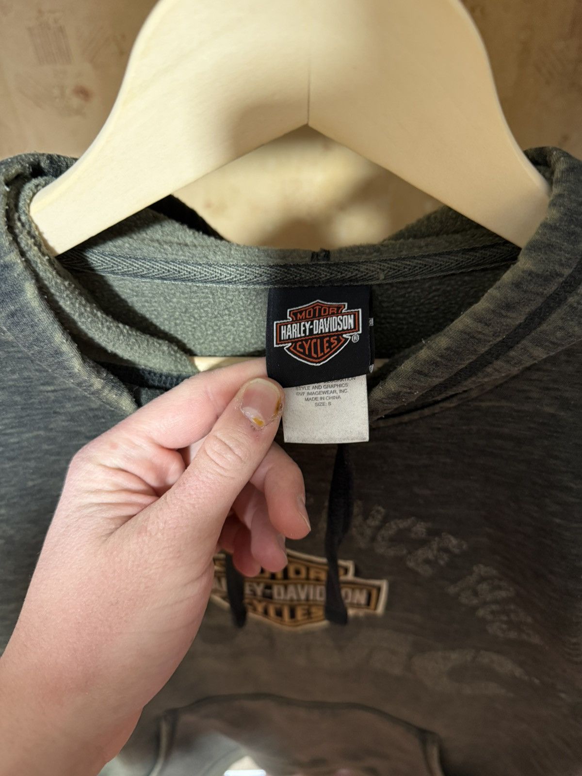 Band Tees × Harley Davidson × Vintage Vintage Harley Davidson Switzerland Military Hoodie Y2K Hype Size US S / EU 44-46 / 1 - 4 Thumbnail