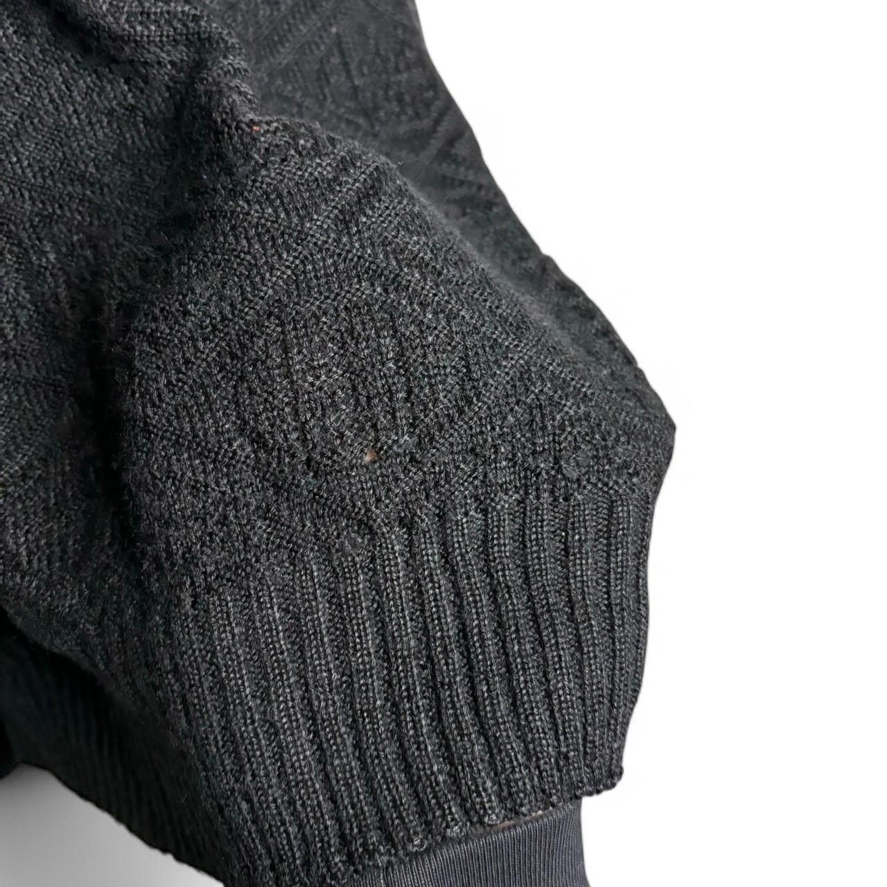 Vintage Vintage 1990s Patterned Black Knit Boxy Sweater Size US M / EU 48-50 / 2 - 4 Thumbnail