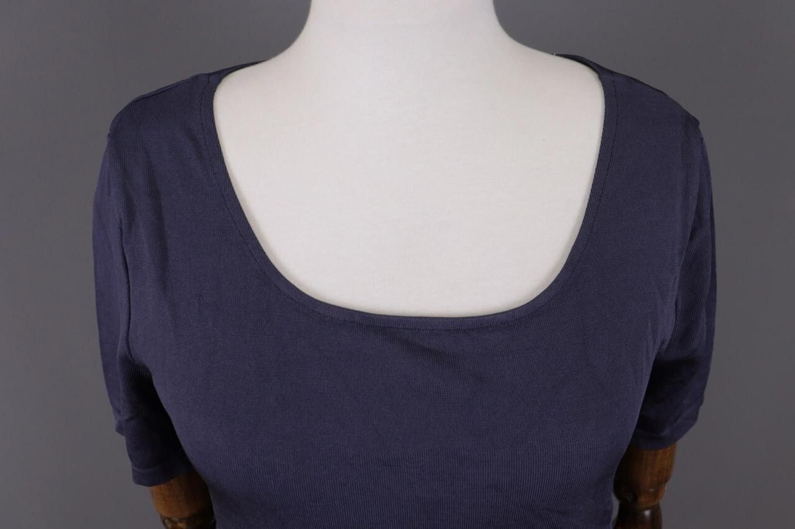 Wolford Wolford Blue Short Sleeve Stretch Top Shirt Size L Size L / US 10 / IT 46 - 4 Thumbnail