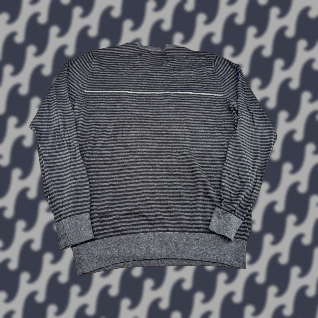 Superdry Superdry Idris Elba 100% Wool Mens XL Long Sleeves Gray Knit Jumper Striped Pullover, Shirt? Size US XL / EU 56 / 4 - 1 Thumbnail