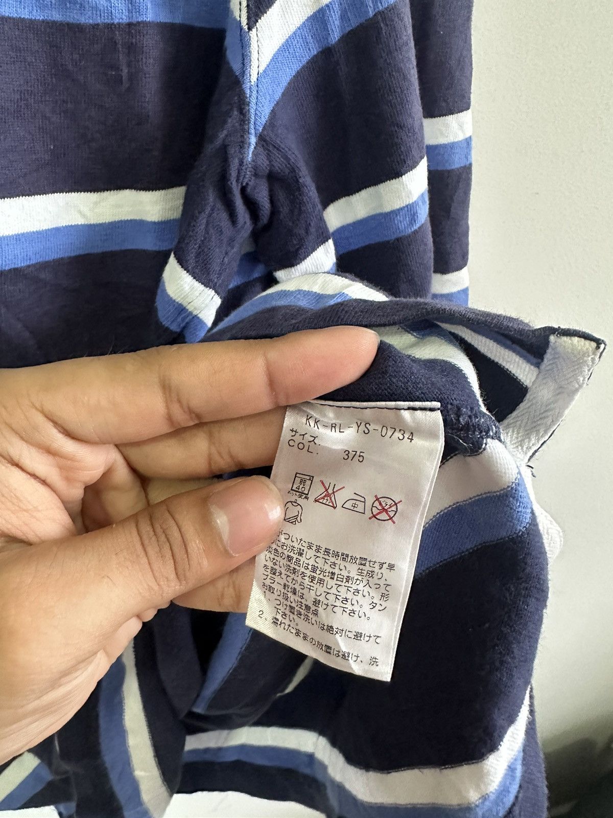 Polo Ralph Lauren × Vintage Vintage Polo Ralph Lauren Polo Rugby Stripe Colar L/S Size US XL / EU 56 / 4 - 4 Thumbnail