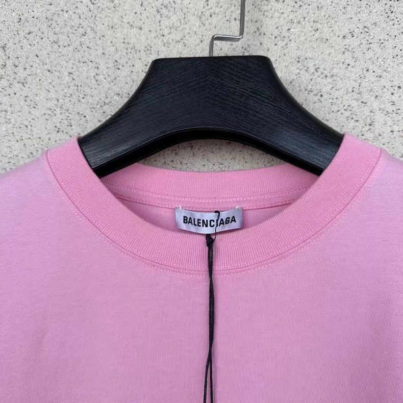 Balenciaga Balenciaga Pink Back Logo Short Sleeve Size US L / EU 52-54 / 3 - 3 Thumbnail