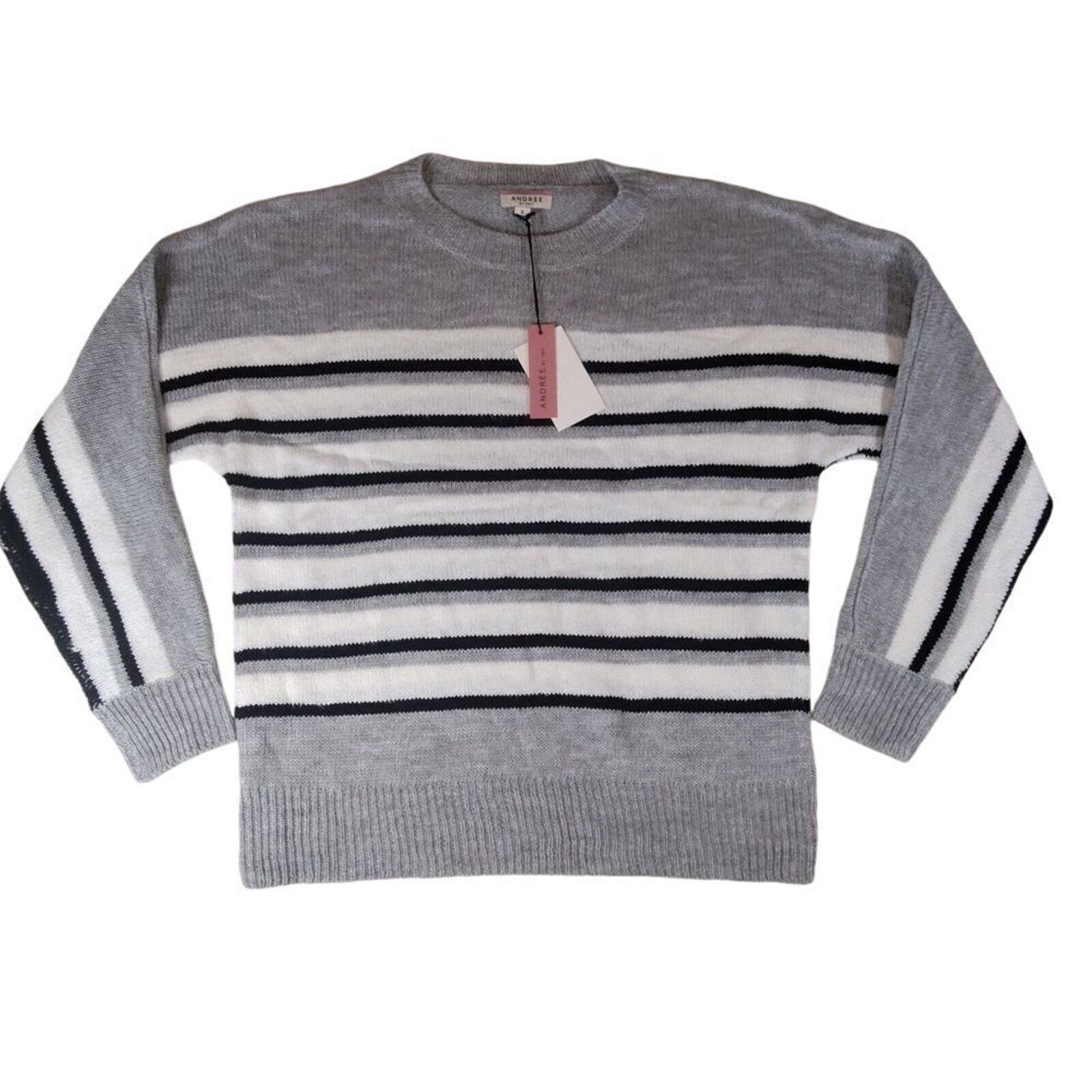 & Other Stories Andree By Unit Sweater Striped Gray White Black Womens Small Size S / US 4 / IT 40 - 1 Thumbnail