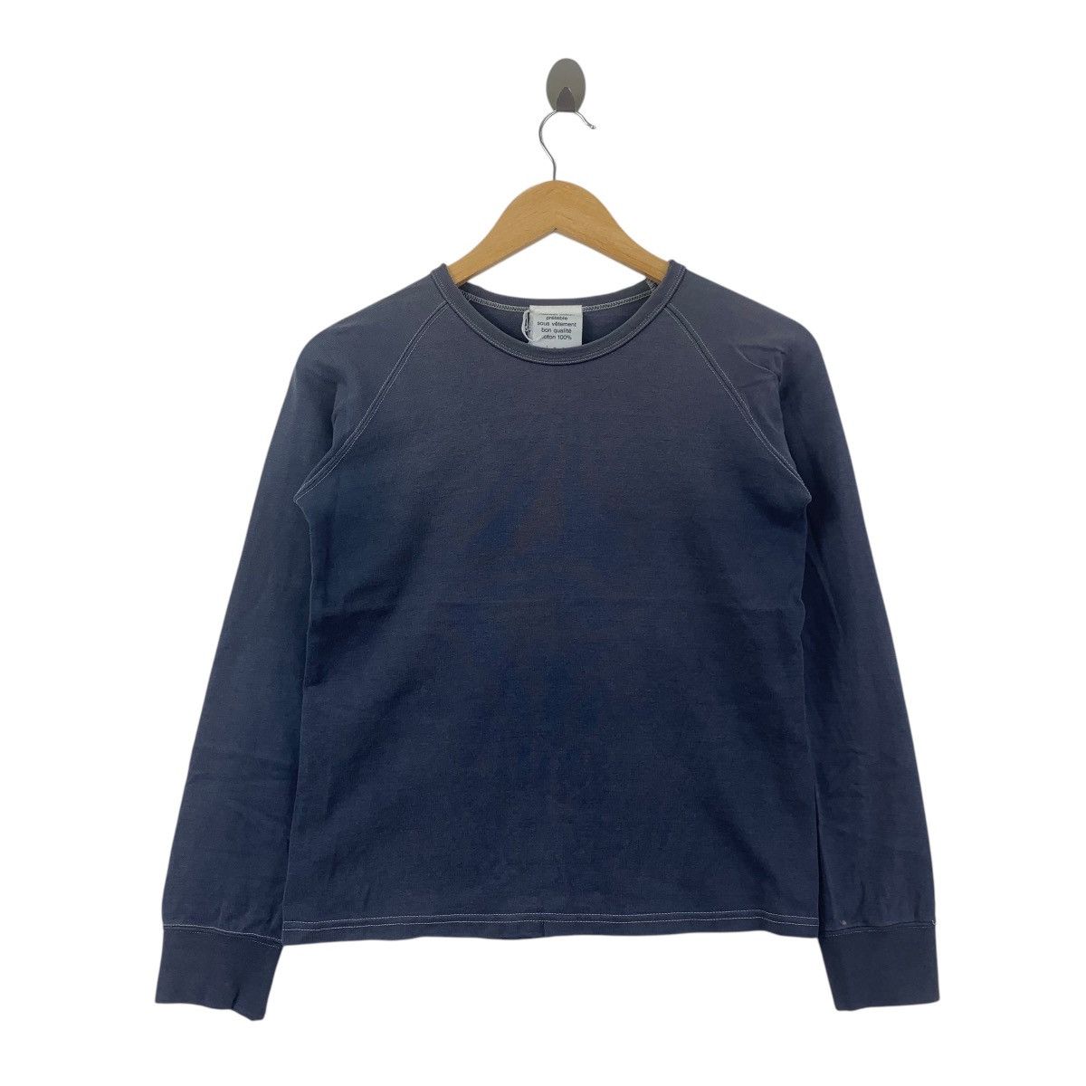 Vintage Vintage INE JAPAN Natural Cotton Sun Faded Indigo Tee Shirt Size S / US 4 / IT 40 - 1 Thumbnail