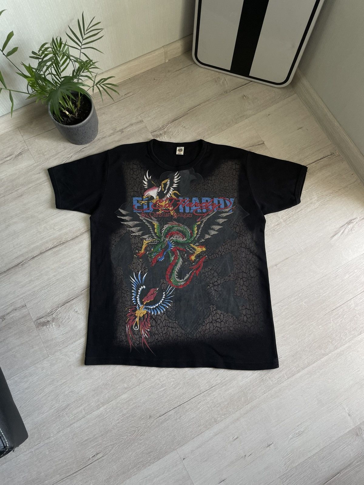 Christian Audigier × Ed Hardy Ed Hardy By Christian Audigier Full Print With Dragon XXL Y2 Size US XL / EU 56 / 4 - 1 Thumbnail