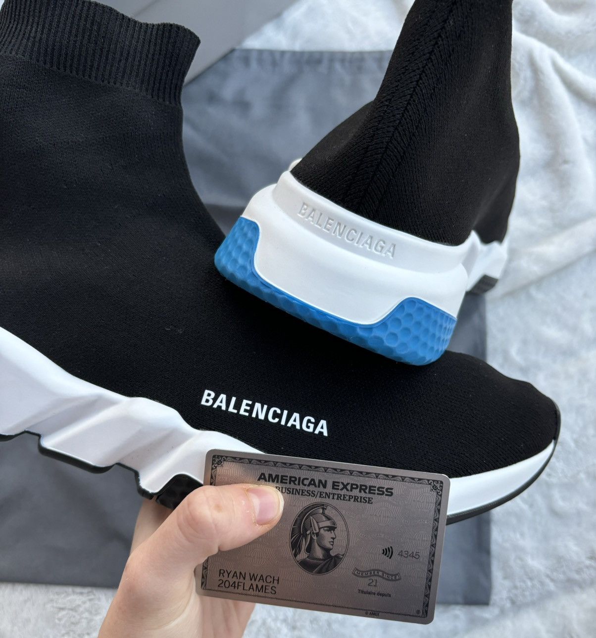 Other Balenciaga Black/White/Blue Speed Runners Size US 14 / EU 47 - 2 Thumbnail