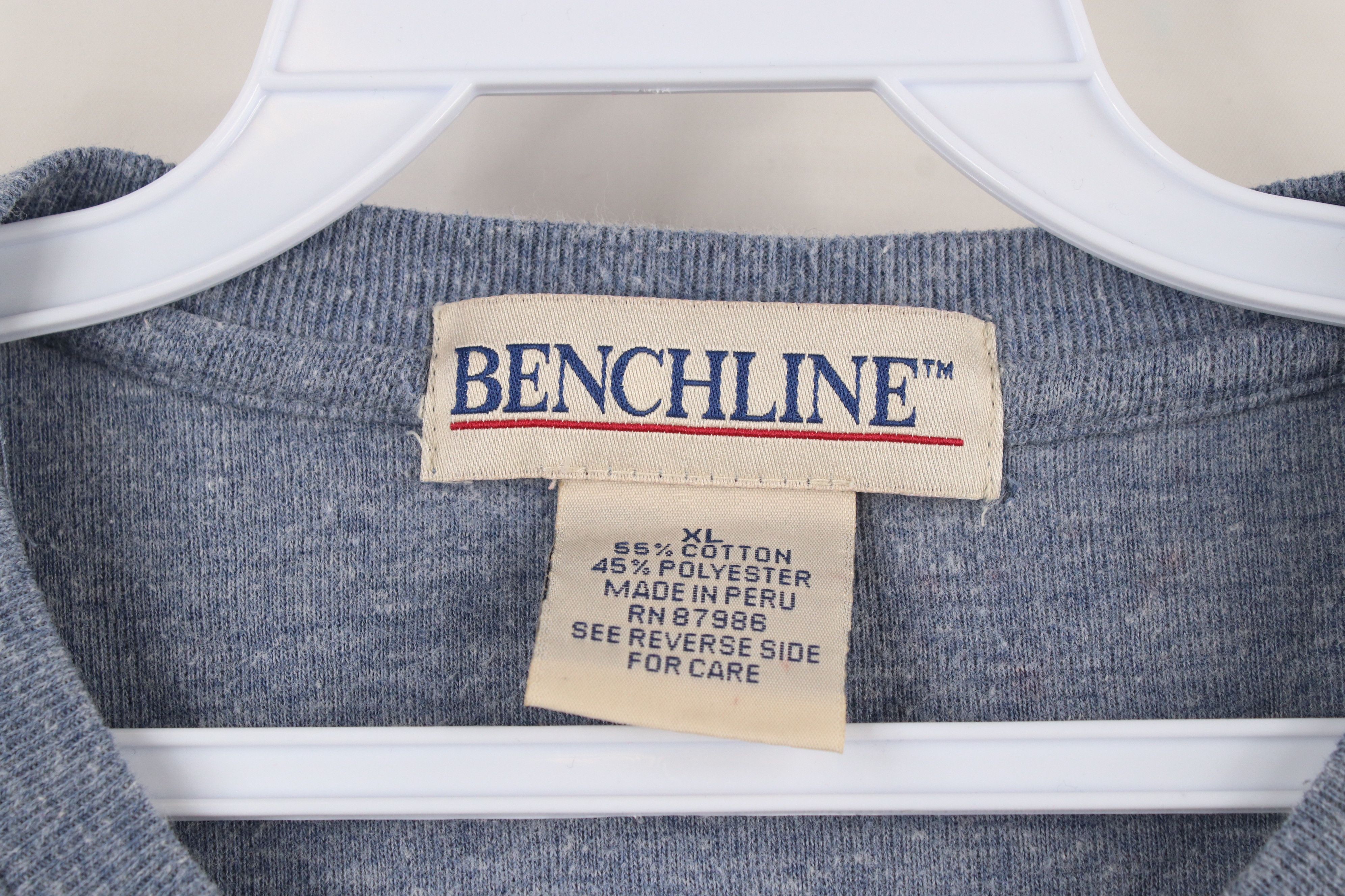 Vintage Vintage 90s Streetwear Striped Knit Henley T-Shirt Blue Size US XL / EU 56 / 4 - 5 Thumbnail