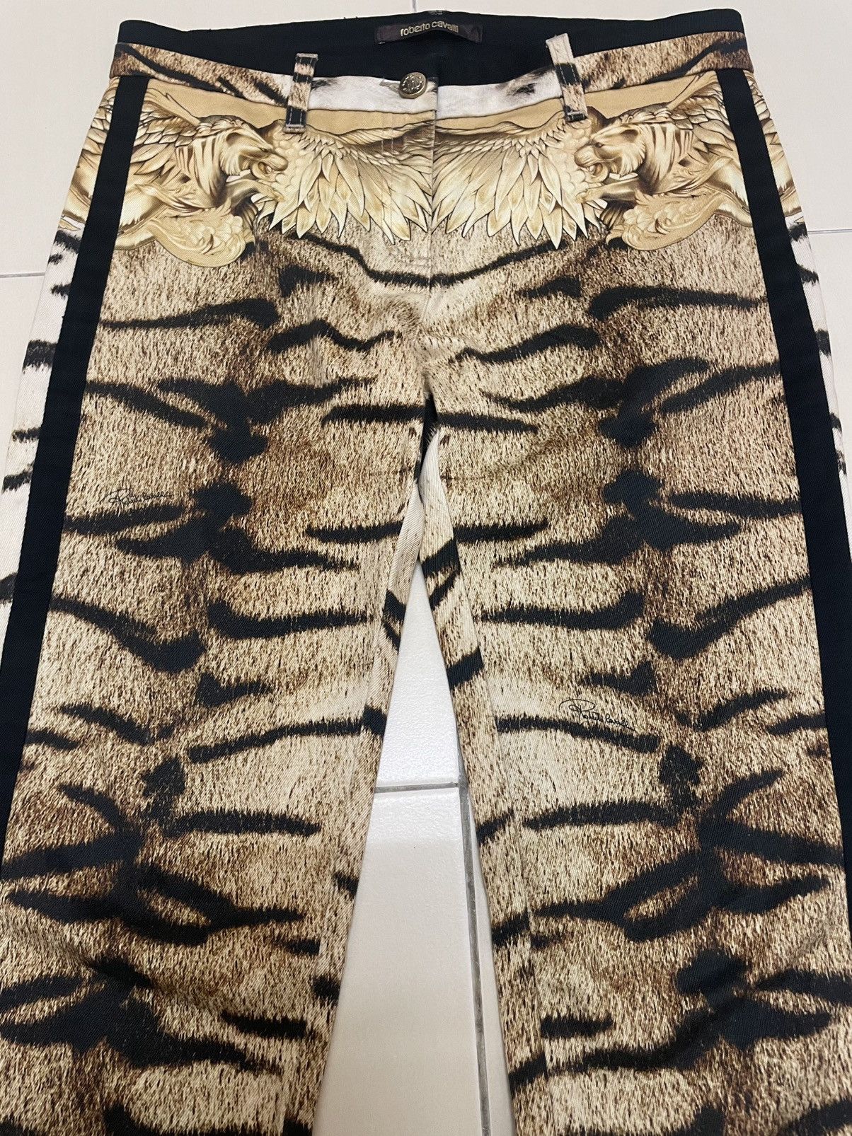 Roberto Cavalli Roberto Cavalli Animal / Tiger Print Pants Size 30" / US 8 / IT 44 - 3 Thumbnail
