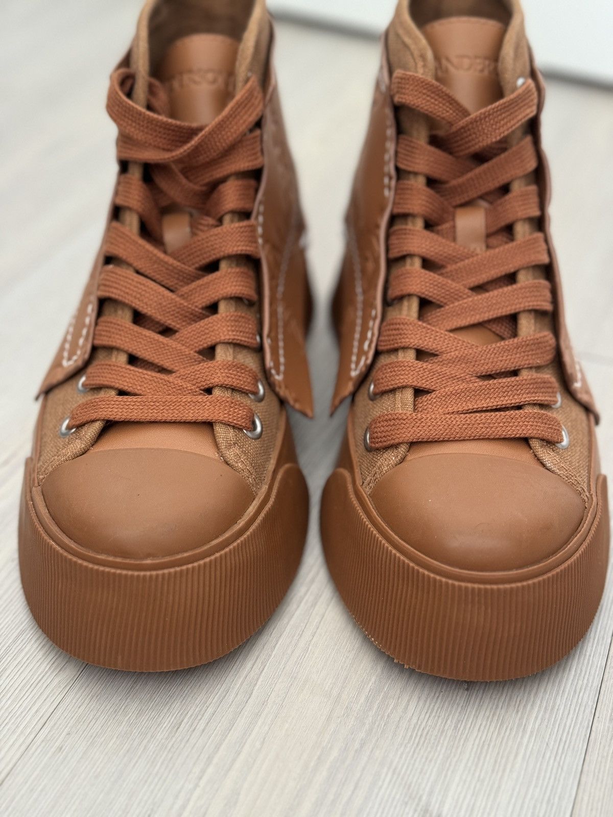 JW Anderson J.W.Anderson Layered Logo Debossed High Top Sneaker Size US 7 / IT 37 - 10 Thumbnail