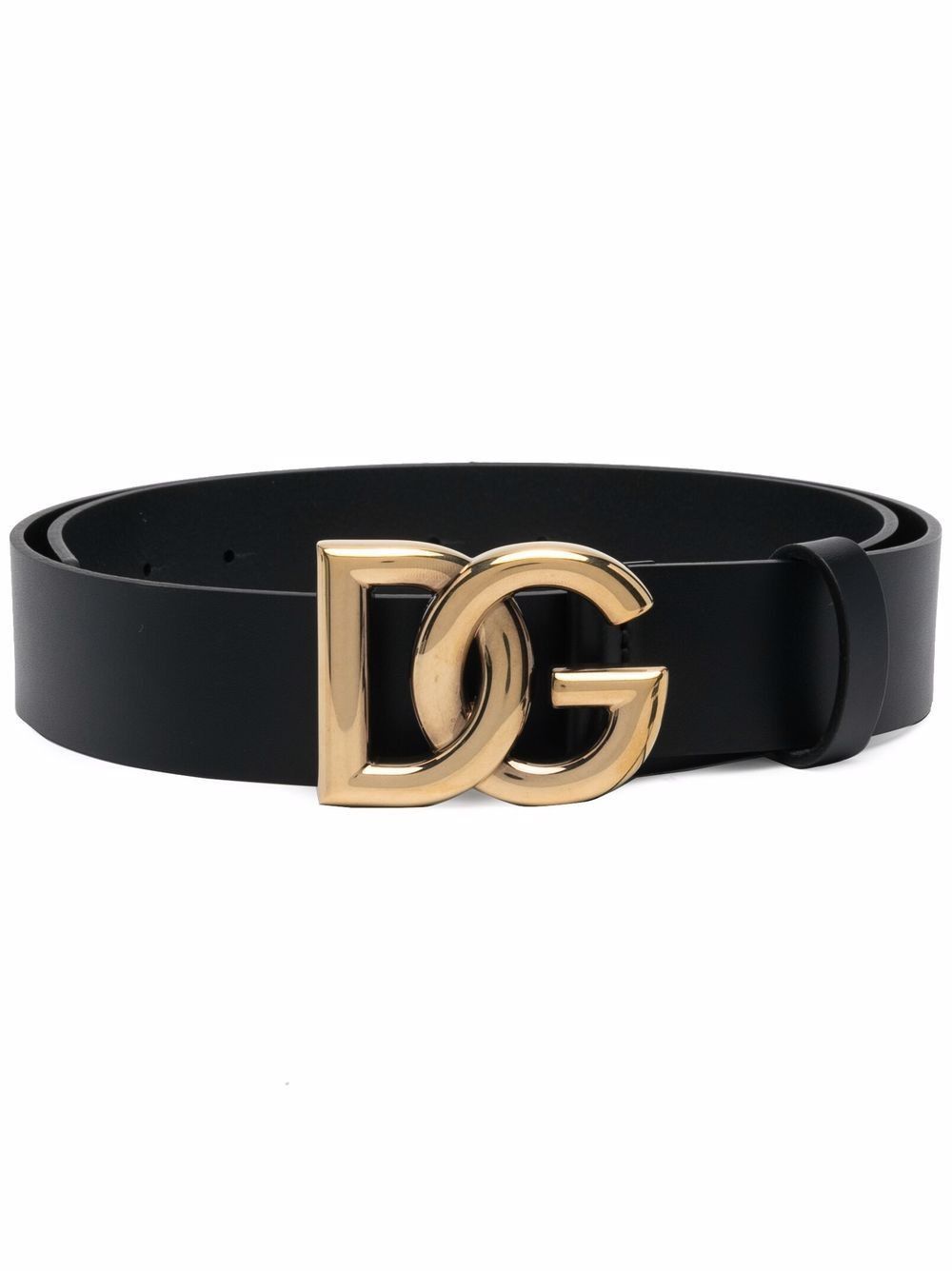 Dolce & Gabbana LUX LEATHER BELT WITH CROSSOVER DG LOGO BUCKLE Size ONE SIZE - 1 Thumbnail