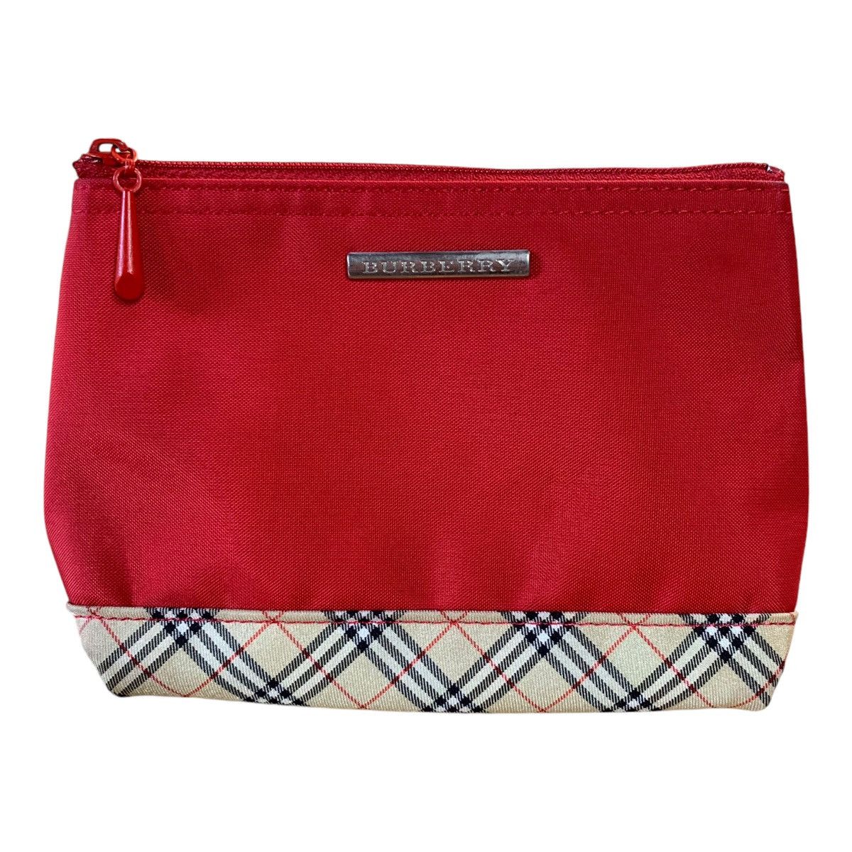 Burberry Burberry Cosmetic Red Nova Check Pouch Bag Size ONE SIZE - 1 Thumbnail