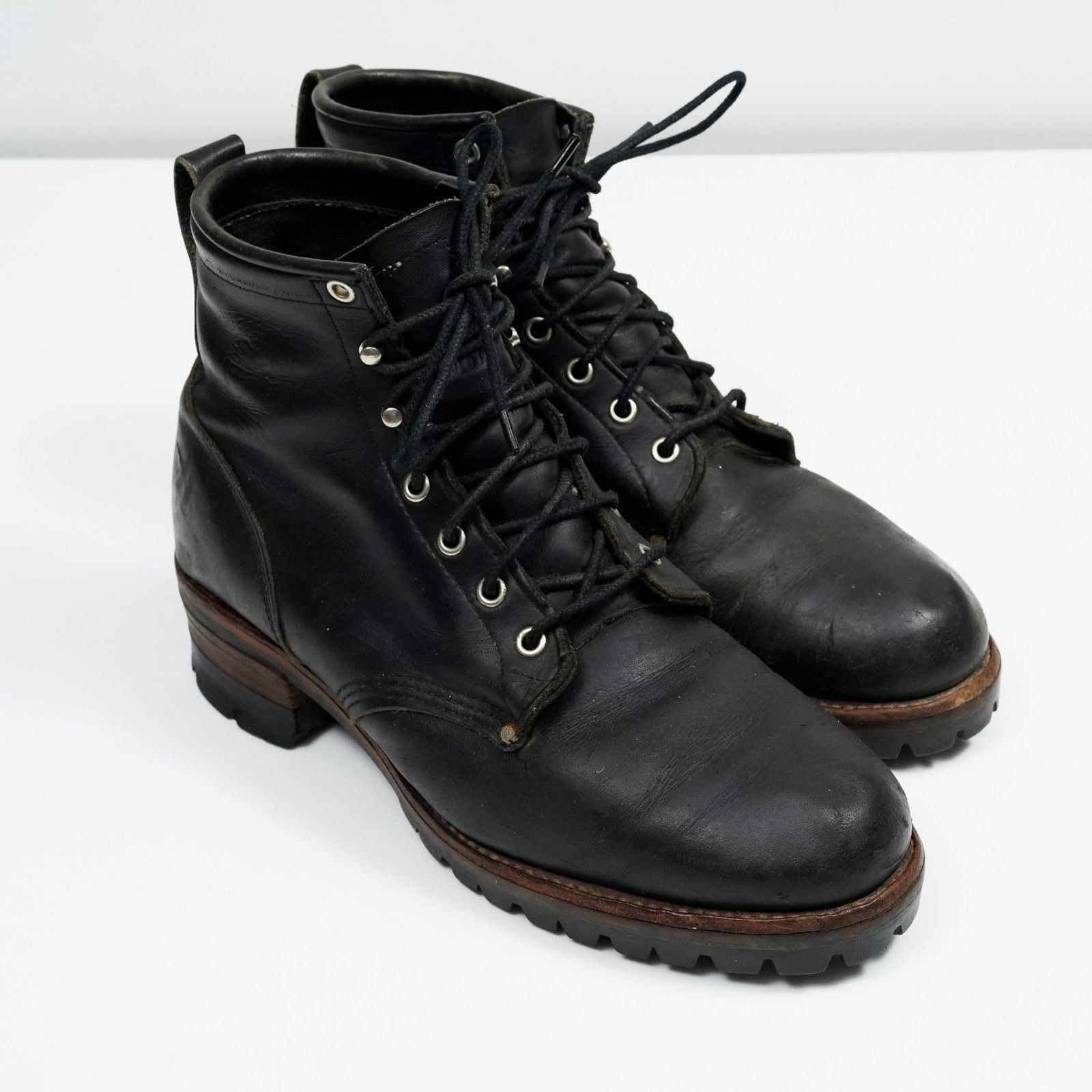 Chippewa Vintage Chippewa Black Leather Logger Work Boots USA 10.5 Size US 10.5 / EU 43-44 - 3 Thumbnail