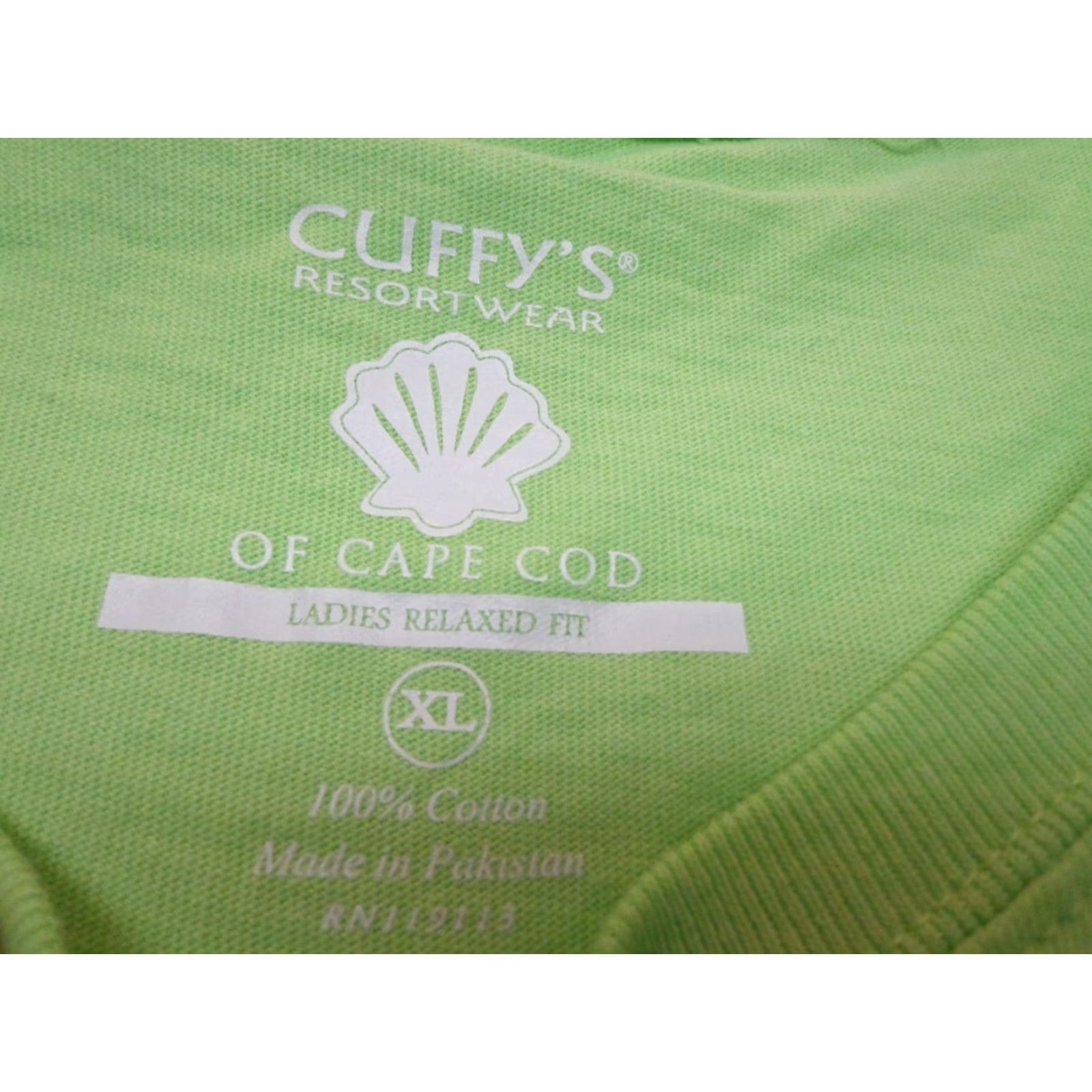 Vintage Cuffy's Cape Cod Massachusetts Short Sleeve T Shirt Ladies XL Relaxed Fit Green Women's XL T-Shirt Size XL / US 12-14 / IT 48-50 - 4 Thumbnail