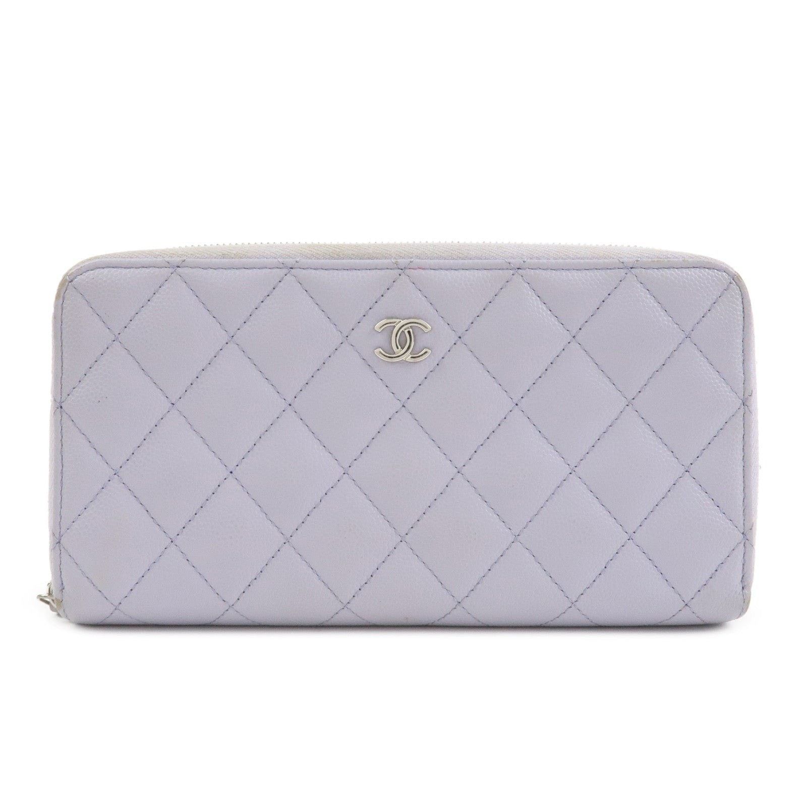 Chanel Chanel Matelasse Zippy Wallet Caviar Leather Purple Size ONE SIZE - 1 Thumbnail