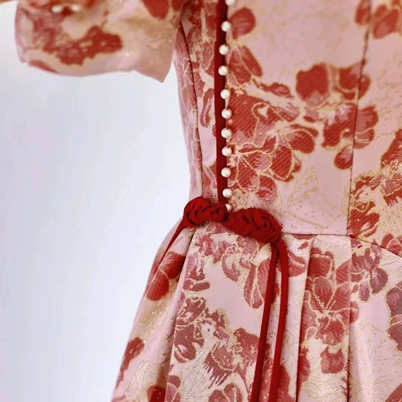 Other Elegant XL Chinese-Inspired Brocade Dress – Cherry Blossom Size XL / US 12-14 / IT 48-50 - 4 Thumbnail