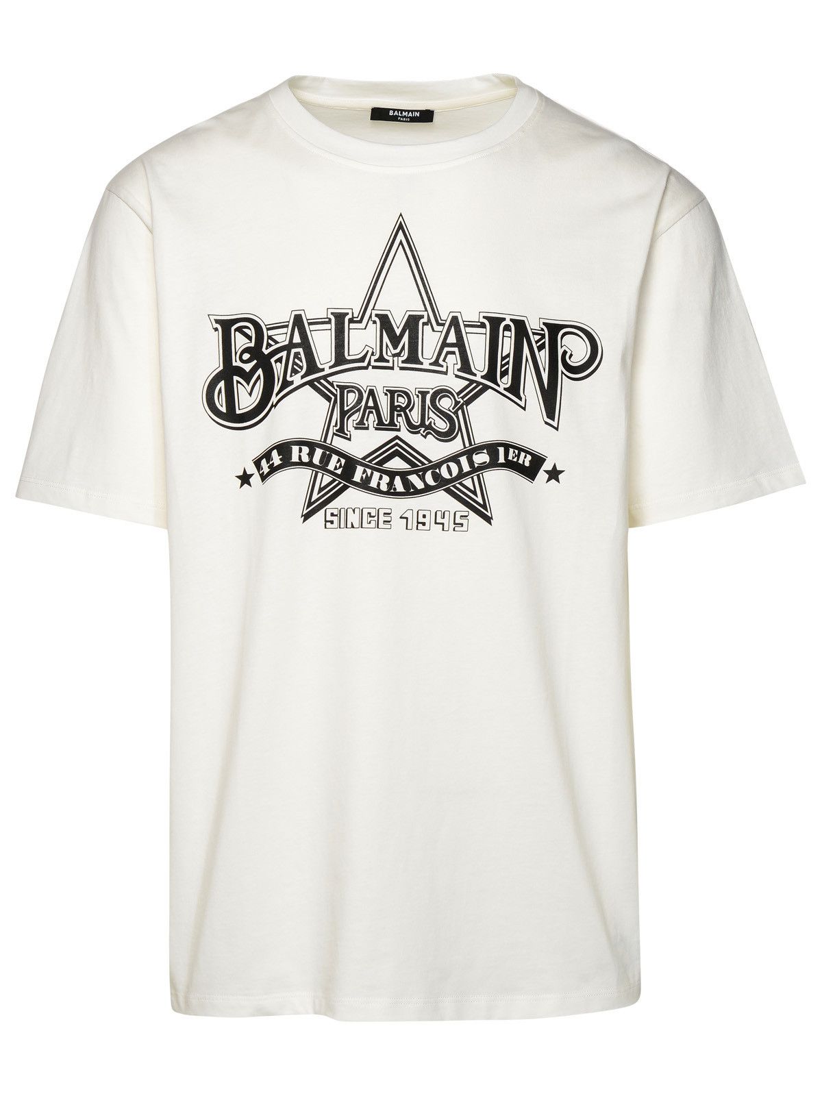 Image of Balmain 'Balmain Star' White Cotton T-Shirt, Men's (Size XL)