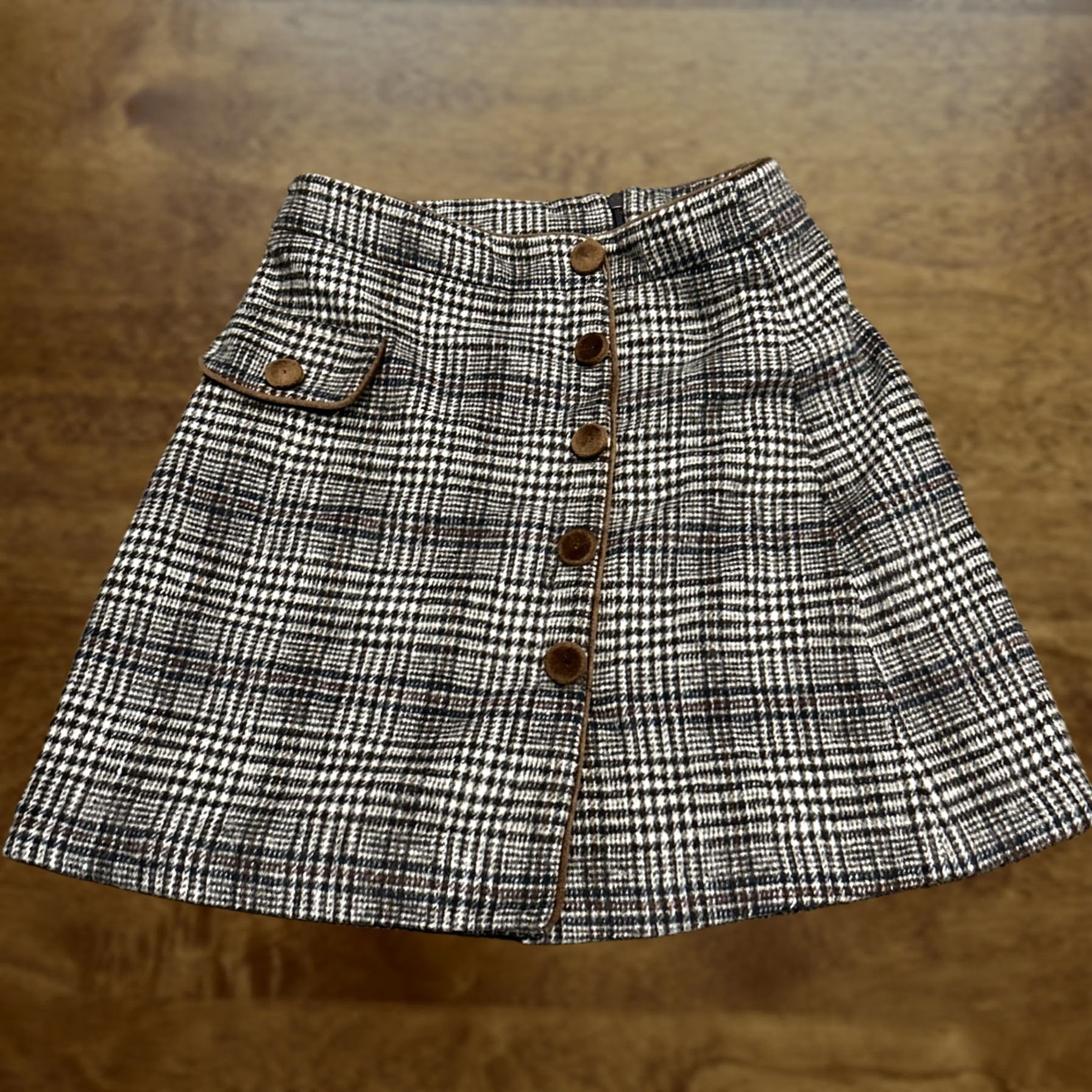 Joe Browns Highday Brand Skirt Plaid Brown Lined Women’s Size M Mini Short 90s Preppy Brown Womens Size 32" / US 10 / IT 46 - 1 Thumbnail