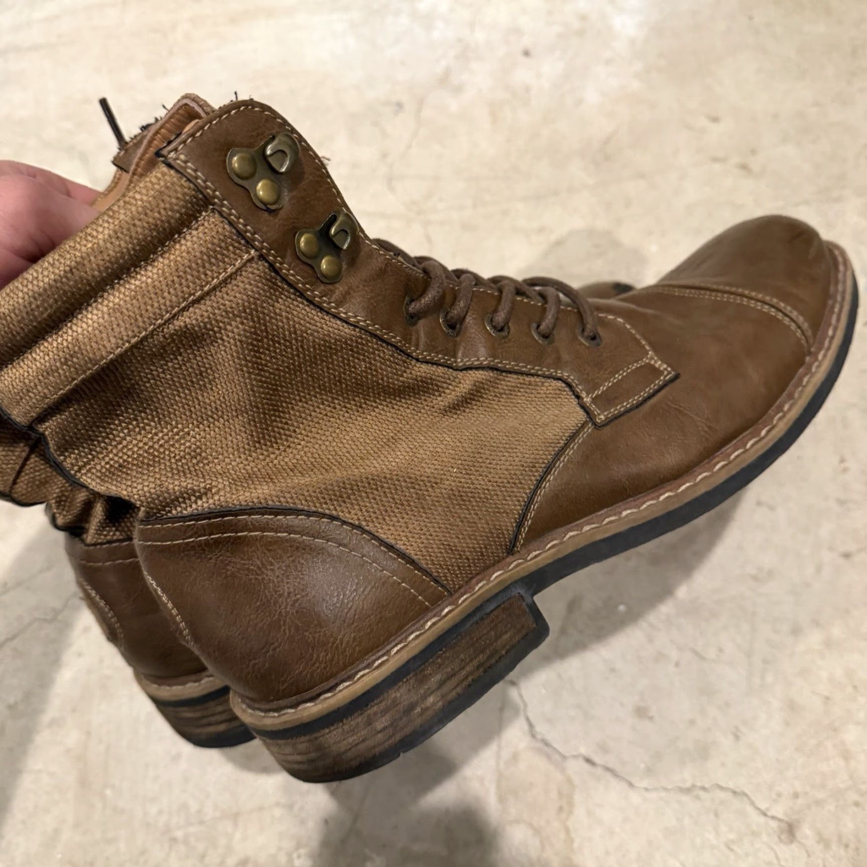 Vintage VINTAGE J75 GARRET Cap-Toe Jump Boots Men 10.5 Brown Tan Military Style Boots Size US 11 / EU 44 - 5 Thumbnail