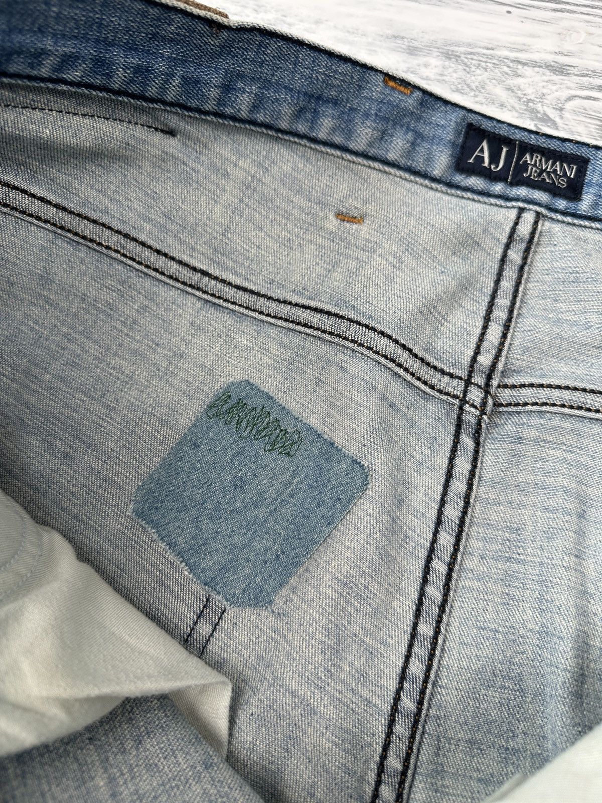 Armani Vintage ARMANI JEANS Washed Light Blue Denim Pants Men’s Size US 33 - 13 Thumbnail