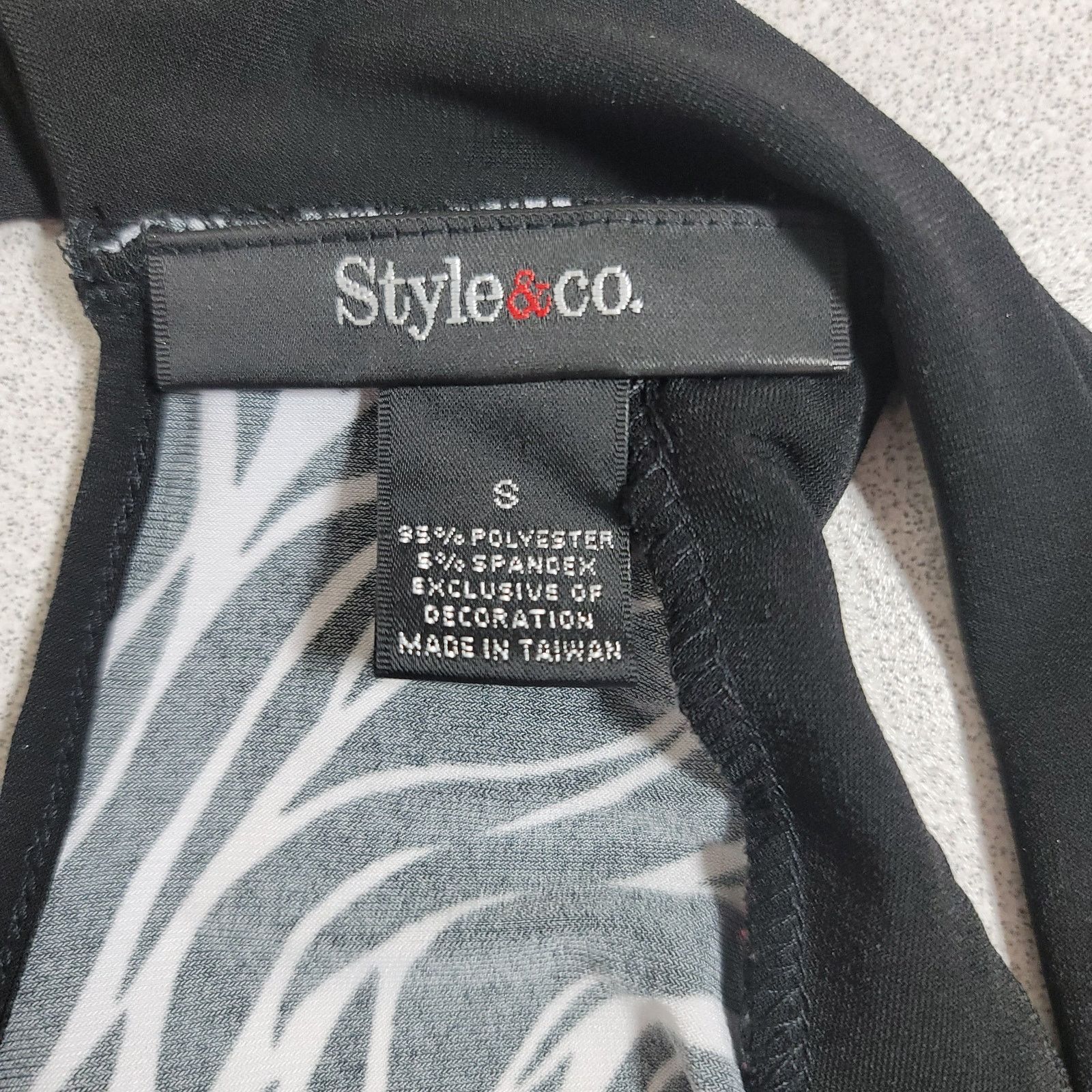 Other Style & Co. Black White Animal Print Halter Top Small Sequin Size S / US 4 / IT 40 - 4 Thumbnail