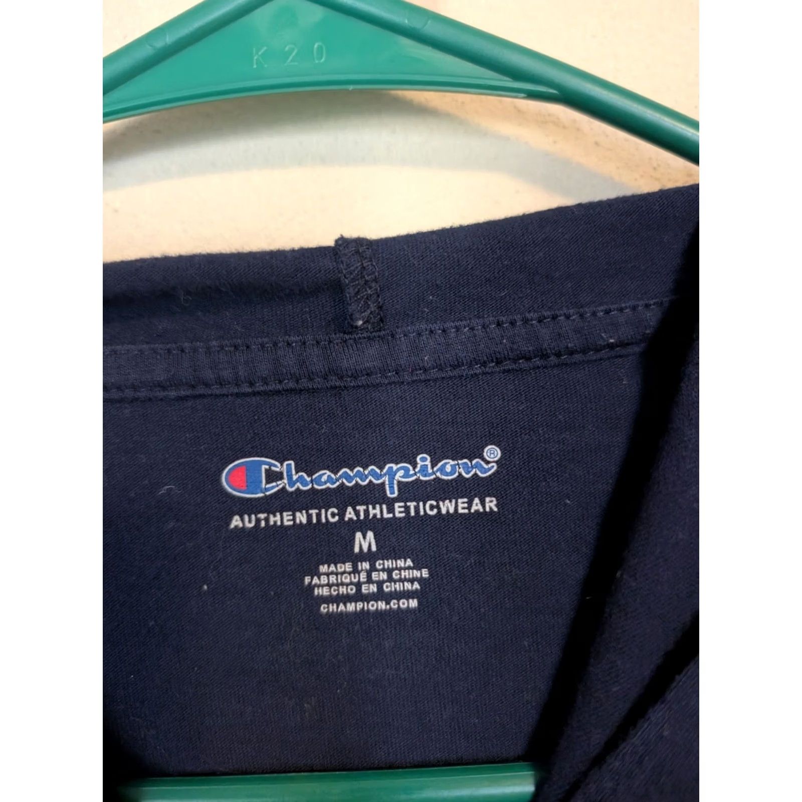 Champion Champion Hoodie Long Sleeve Crew Neck Logo Navy Blue Unisex Adults Medium Size US M / EU 48-50 / 2 - 2 Thumbnail