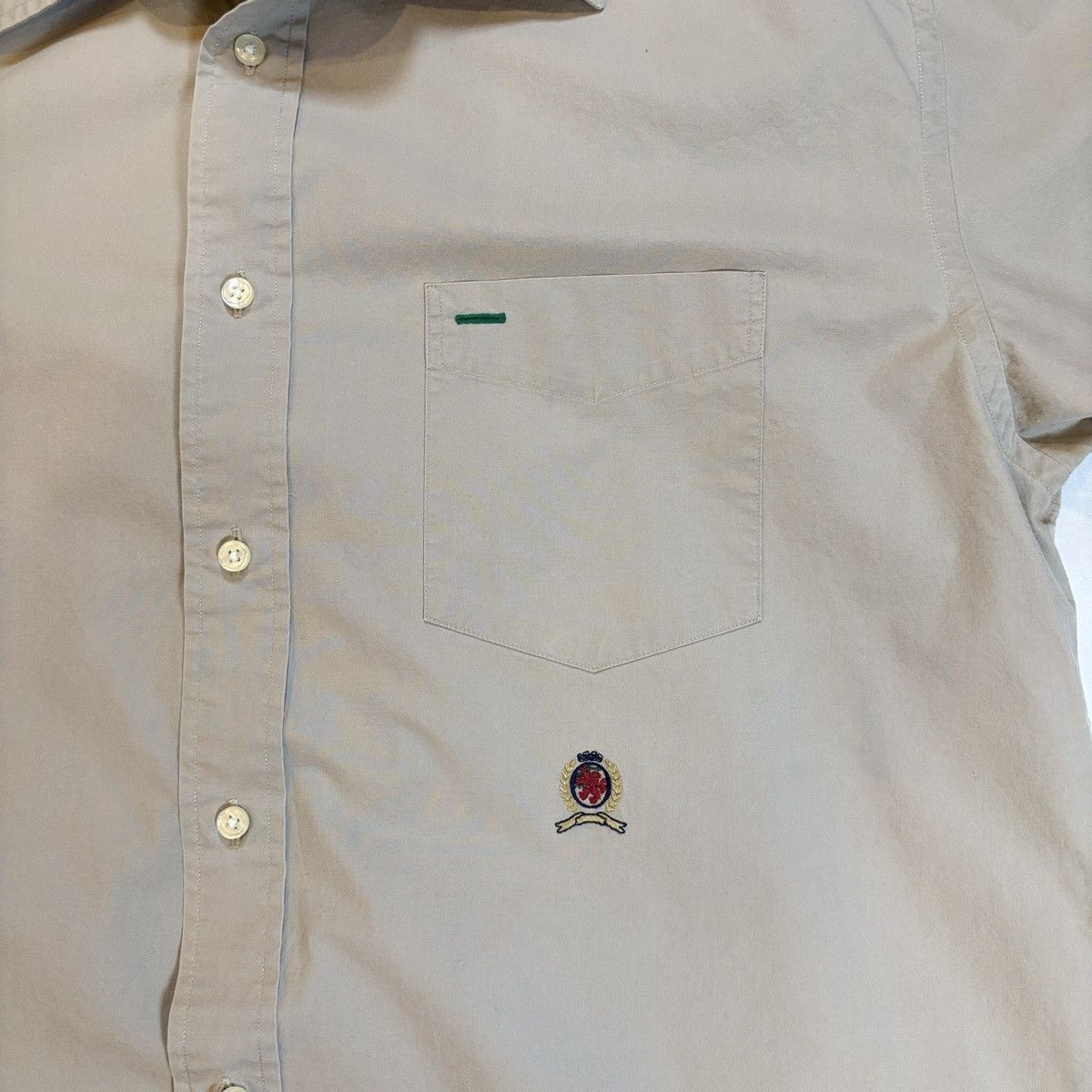 Tommy Hilfiger Vintage 90s Tommy Hilfiger Crest Logo Button Down - Tan Size US XL / EU 56 / 4 - 3 Thumbnail