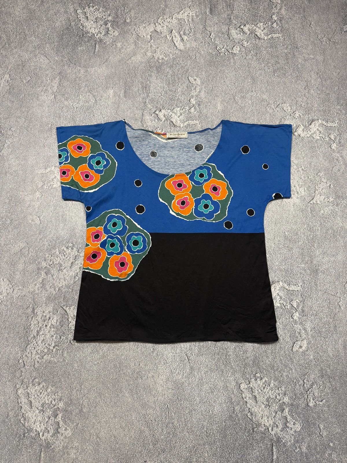 Yves Saint Laurent YSL Tee Yves Saint Laurent Tee Flowers Pattern Size S / US 4 / IT 40 - 1 Thumbnail