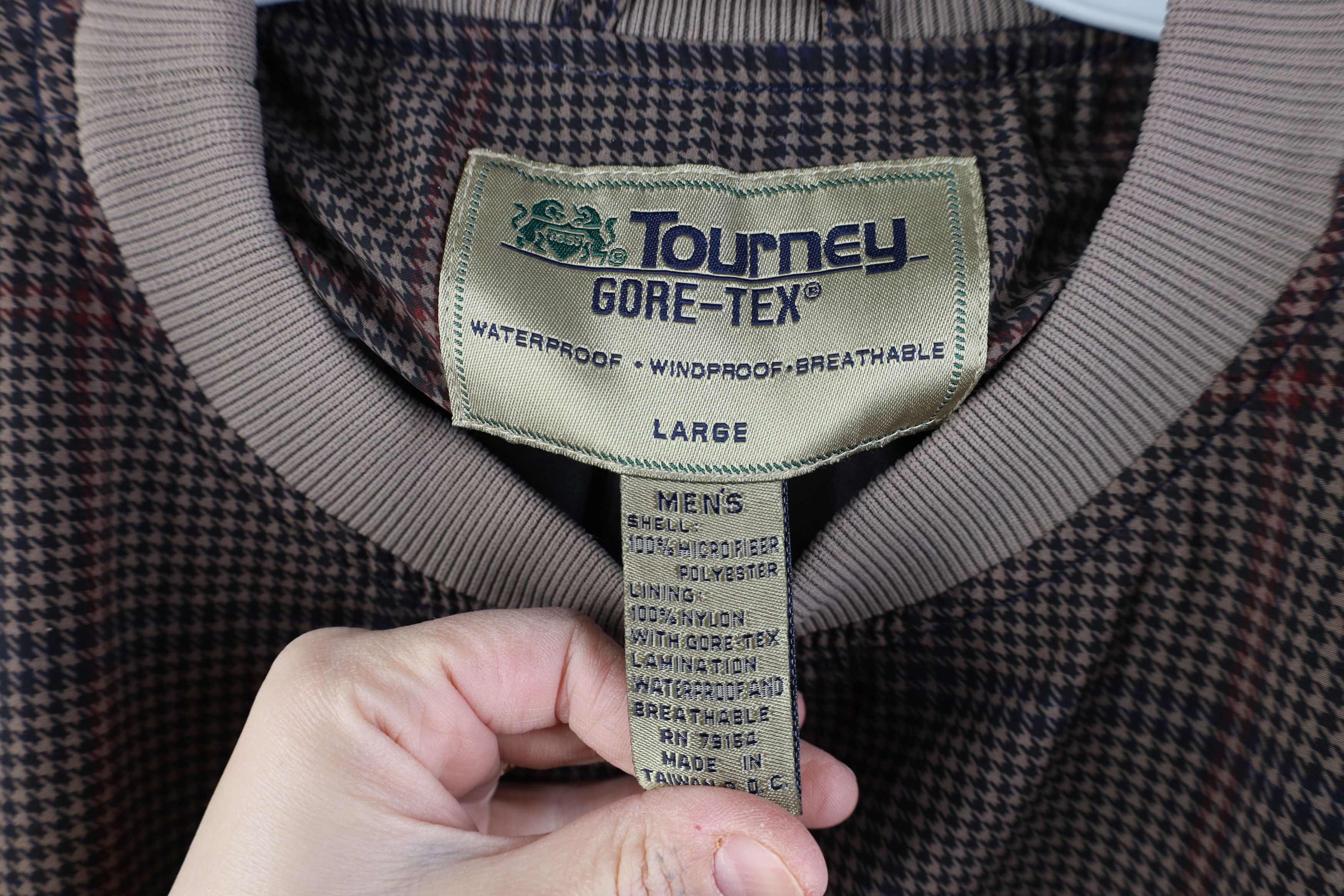 Vintage Vintage 90s Streetwear Houndstooth Pullover Rain Jacket Size US L / EU 52-54 / 3 - 9 Thumbnail