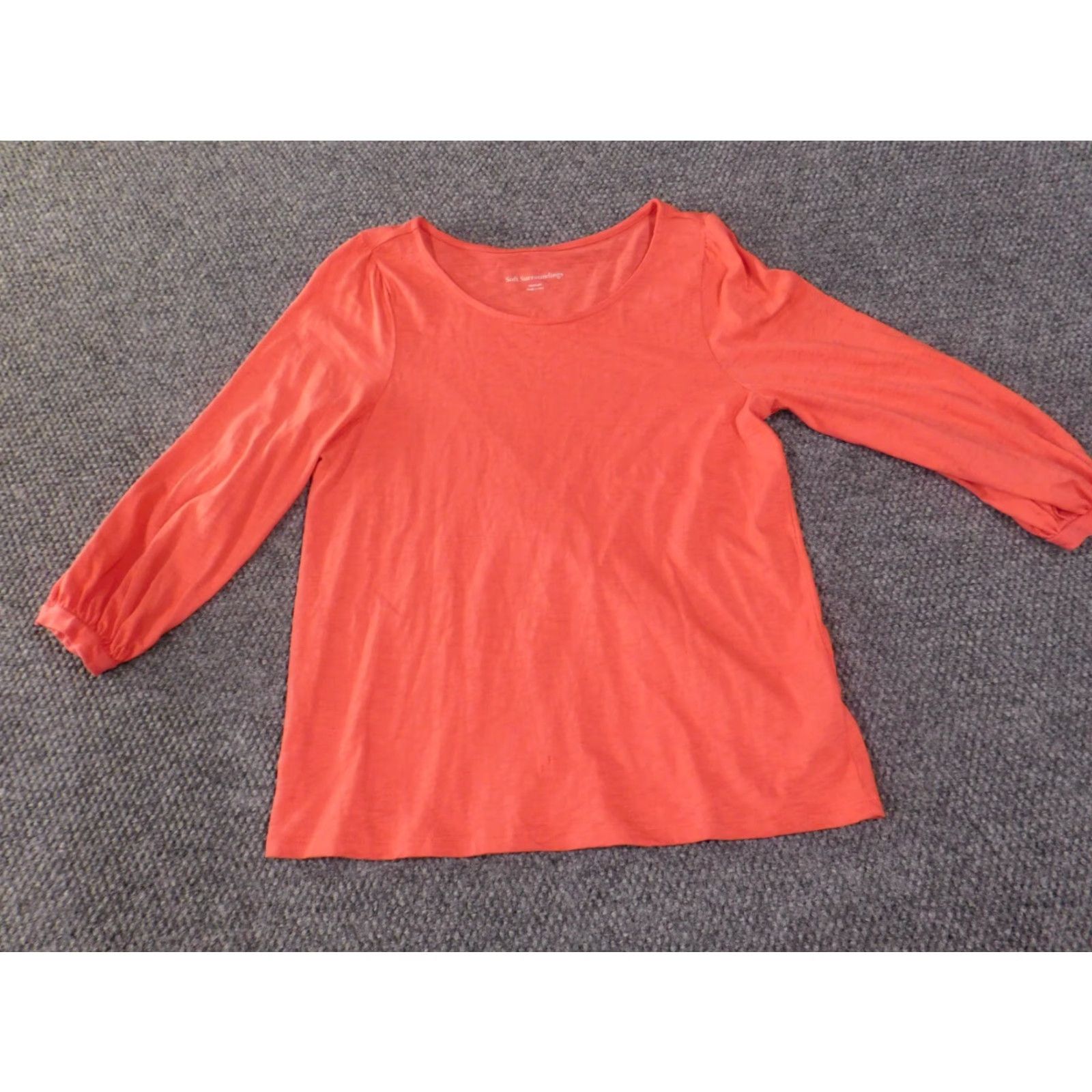 Soft Surroundings Soft Surroundings Blouse Shirt Women M Pink Cotton Knit Solid Round Neck Pullover Casual Modern Basic Pattern/Style Size M / US 6-8 / IT 42-44 - 2 Thumbnail