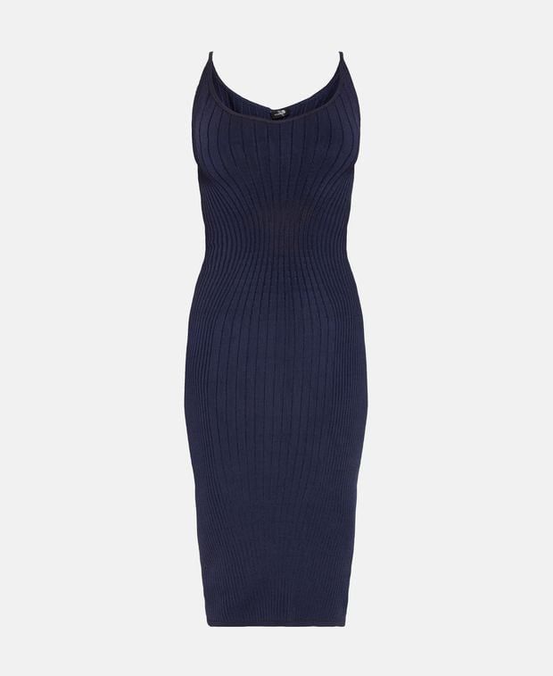 Mugler Ribbed dress Size L / US 10 / IT 46 - 1 Thumbnail