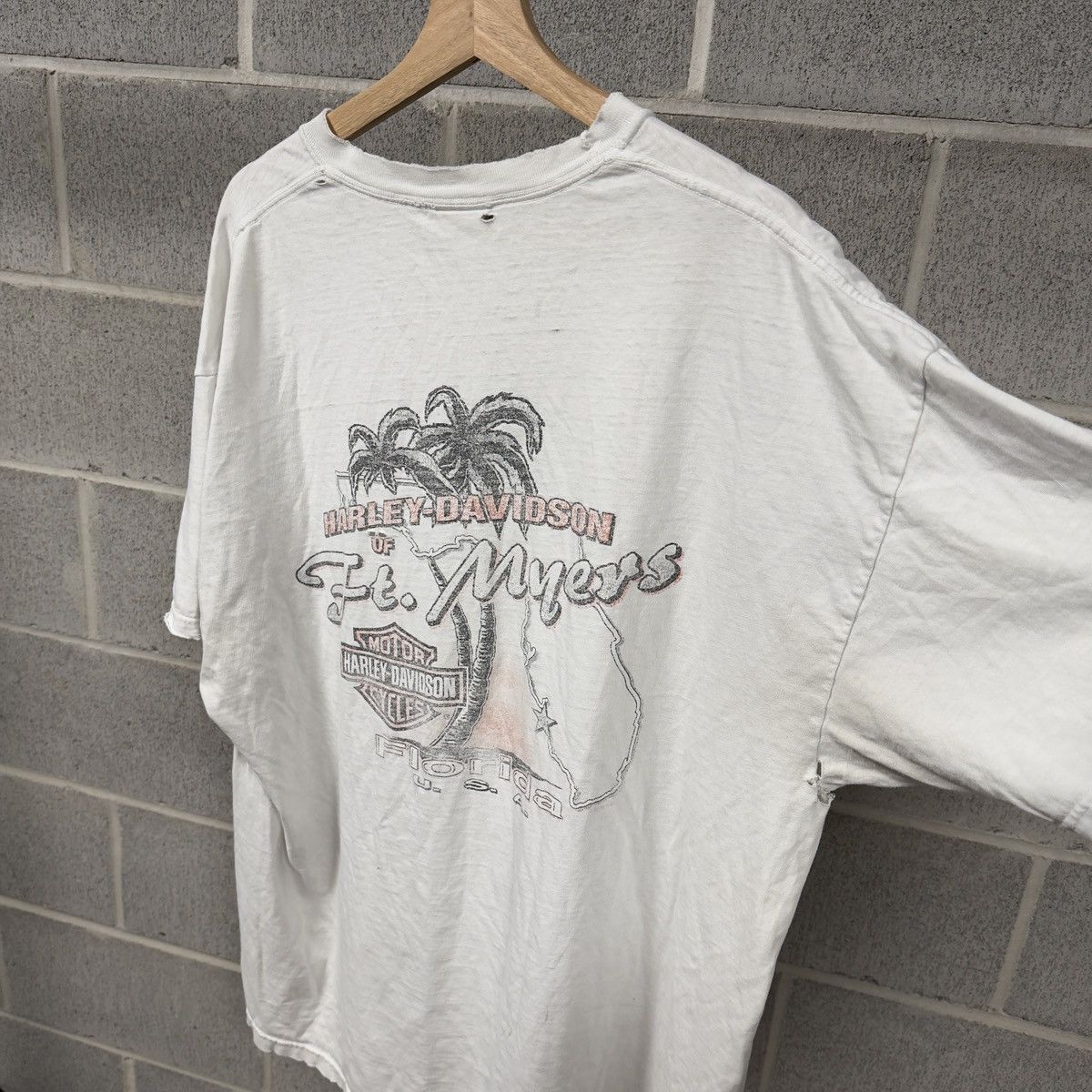 Harley Davidson Thrashed Faded Distressed Harley Shirt ERD Grunge Biker WCC Size US XXL / EU 58 / 5 - 5 Thumbnail