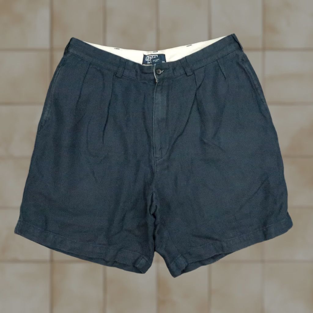 Polo Ralph Lauren Polo Ralph Lauren Shorts Mens 32 Blue Linen Cotton Double Pleat Chino - Pre-Owned Excellent Condition Size US XS / EU 42 / 0 - 1 Thumbnail