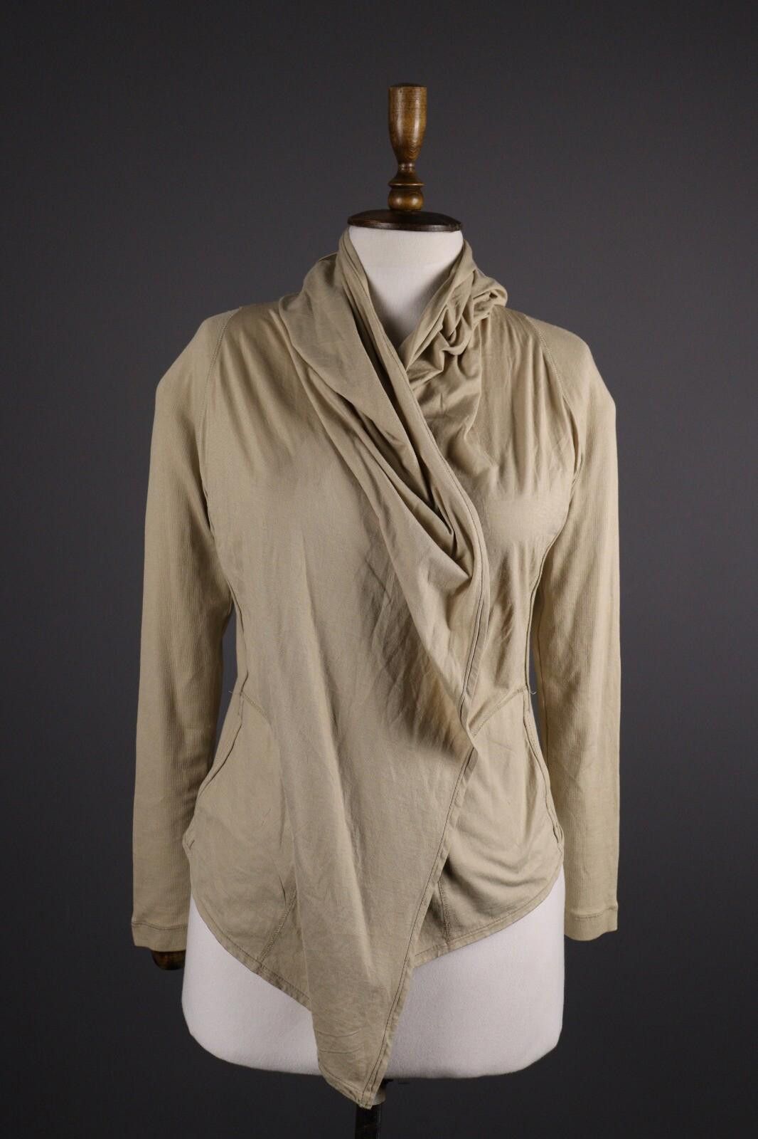 Designer Marc Cain Sport Beige Hooded Shawl Drape Sweater Size M Size M / US 6-8 / IT 42-44 - 1 Thumbnail