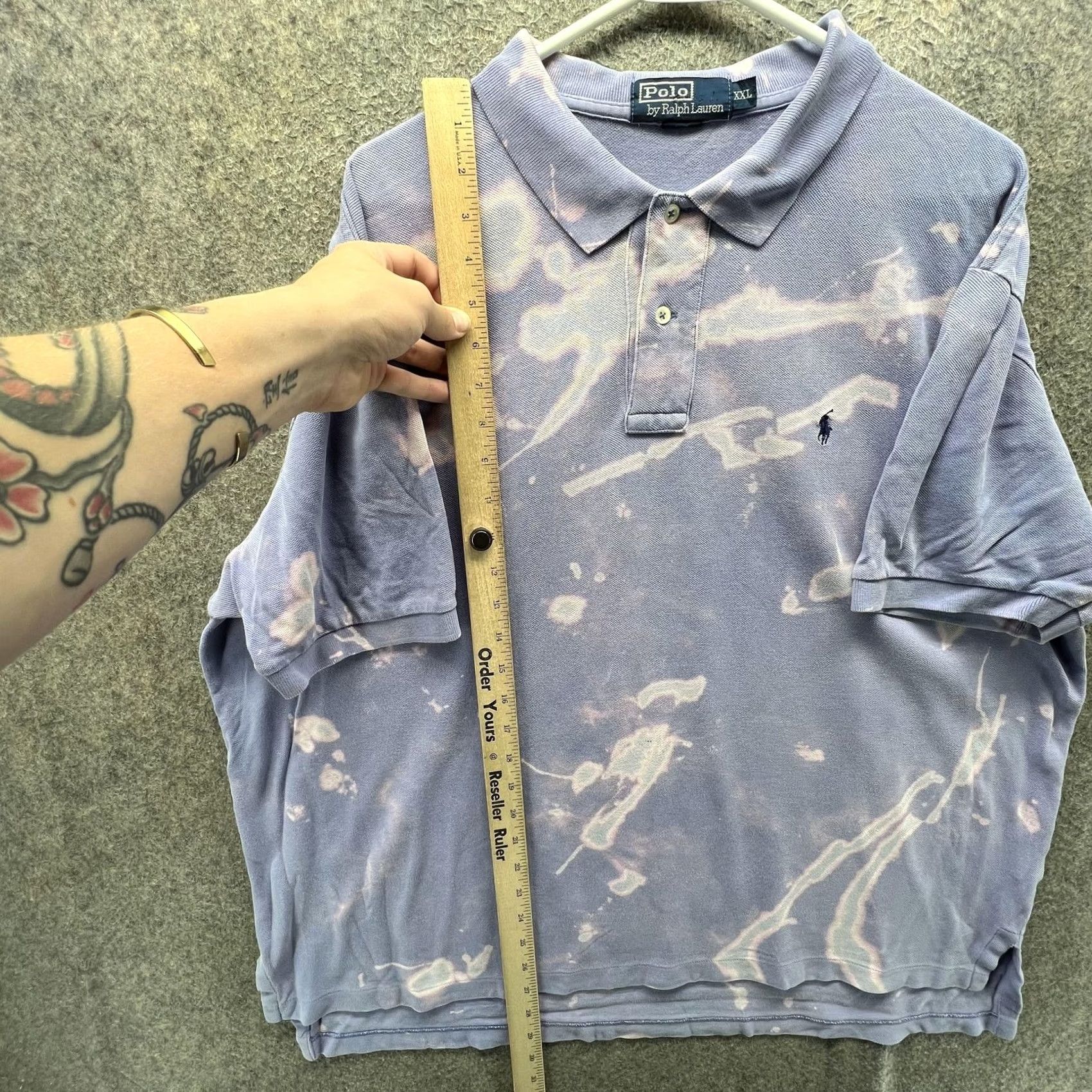 Polo Ralph Lauren Polo by Ralph Lauren Polo Shirt Mens 2XL Purple Bleach Dye Tie Dye Short Sleeve Size US XXL / EU 58 / 5 - 5 Thumbnail
