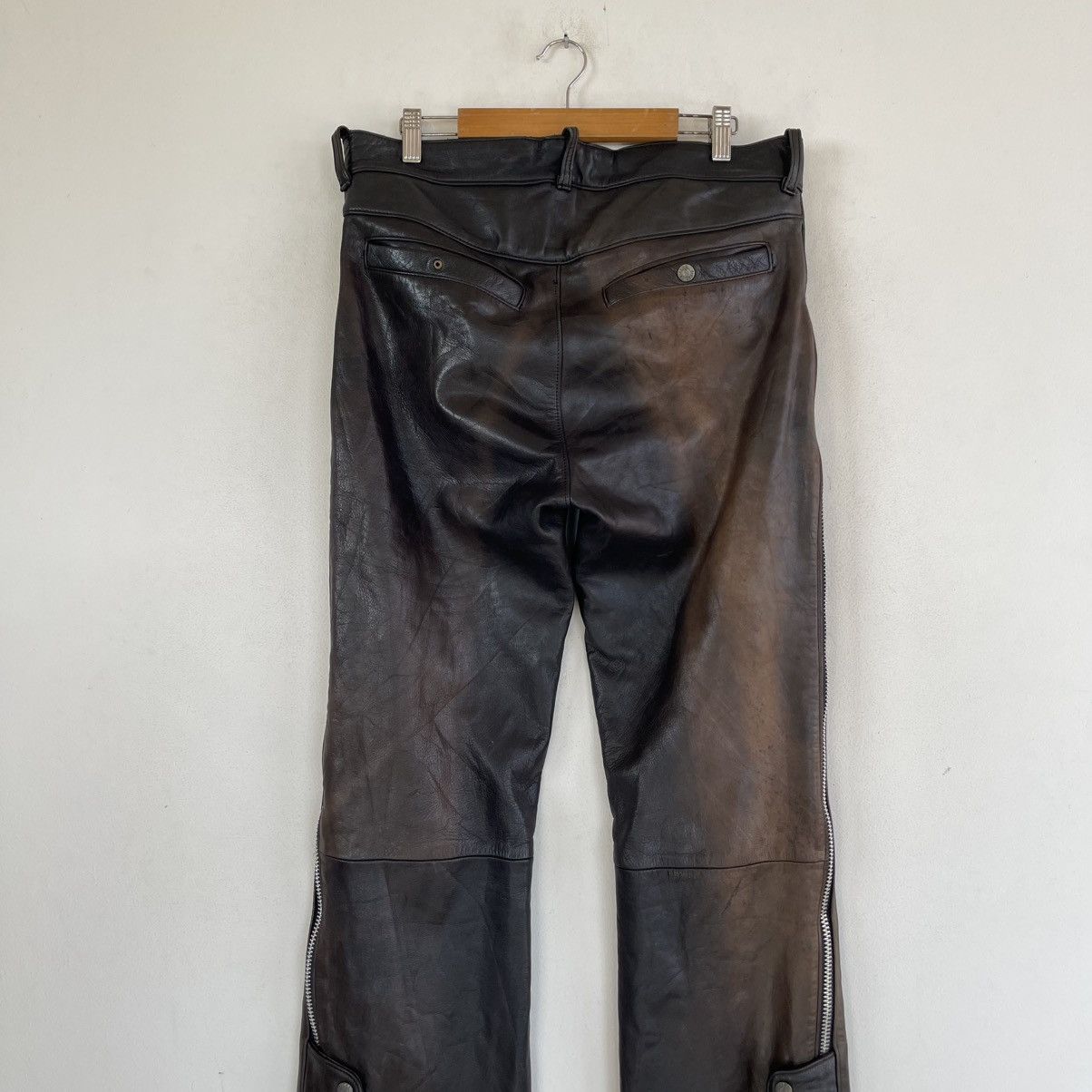 Kadoya B's Leather x Corin Tokyo "Bikers" Side Zip Flare Cowhide Size US 32 / EU 48 - 6 Thumbnail