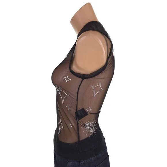 Other Saint Sintra Crystal Mesh Hot Fix Tank 40 4 S Black SSENSE Size US S / EU 44-46 / 1 - 9 Thumbnail