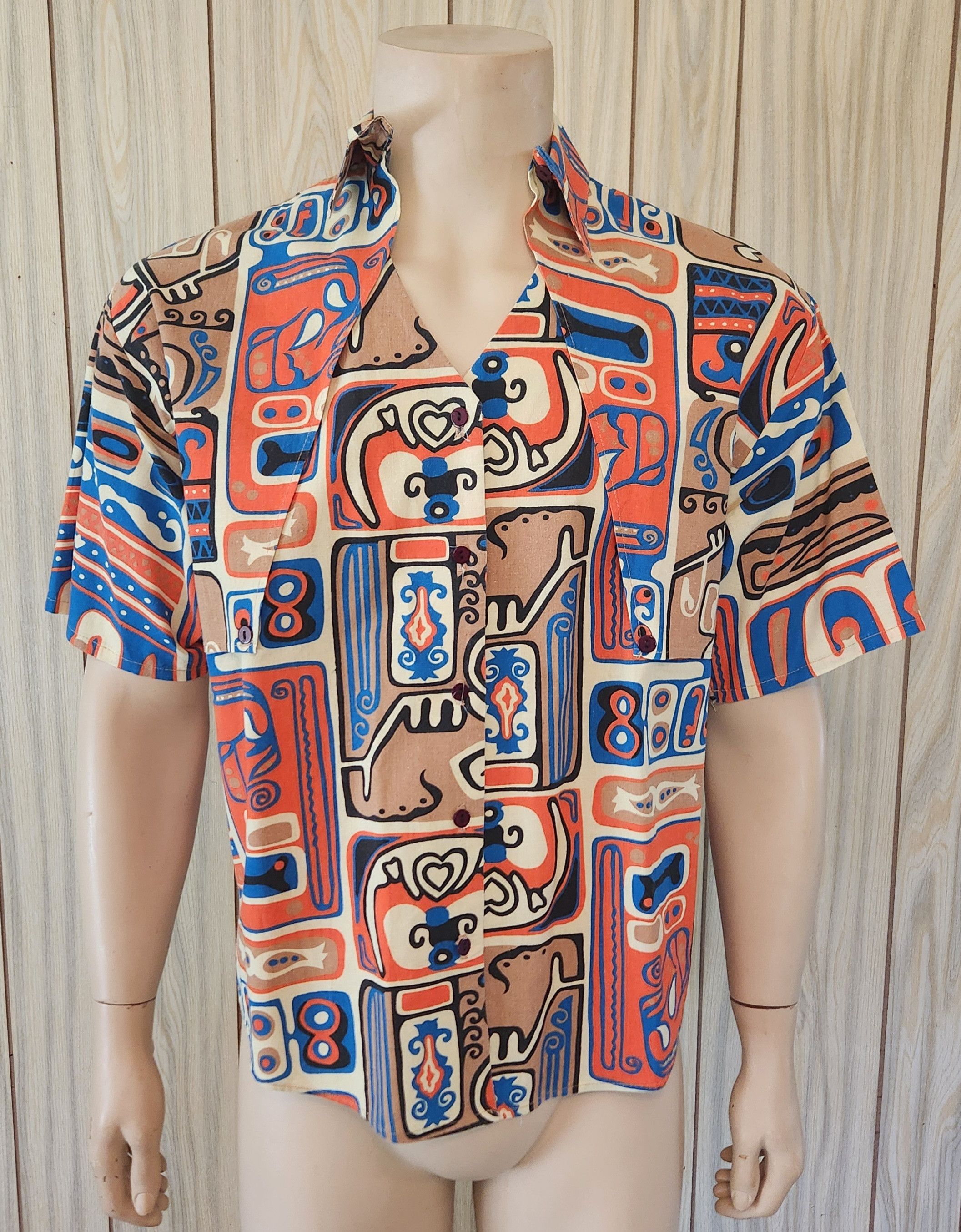 Vintage vintage shirt L wild Hawaiian Tiki men Size US L / EU 52-54 / 3 - 1 Thumbnail