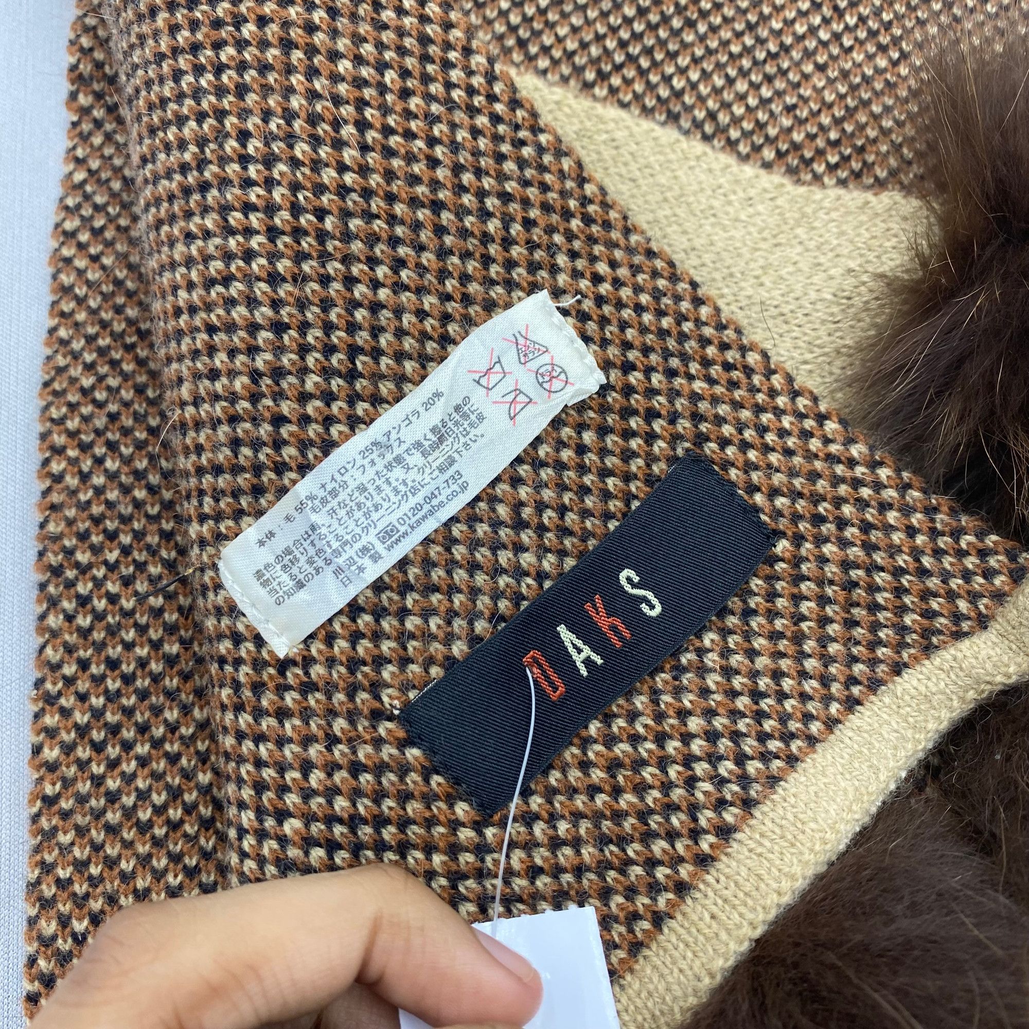 DAKS Vintage DAKS Scarf Muffler Wool Plaid Check Pom Pom Scarves Size ONE SIZE - 7 Thumbnail
