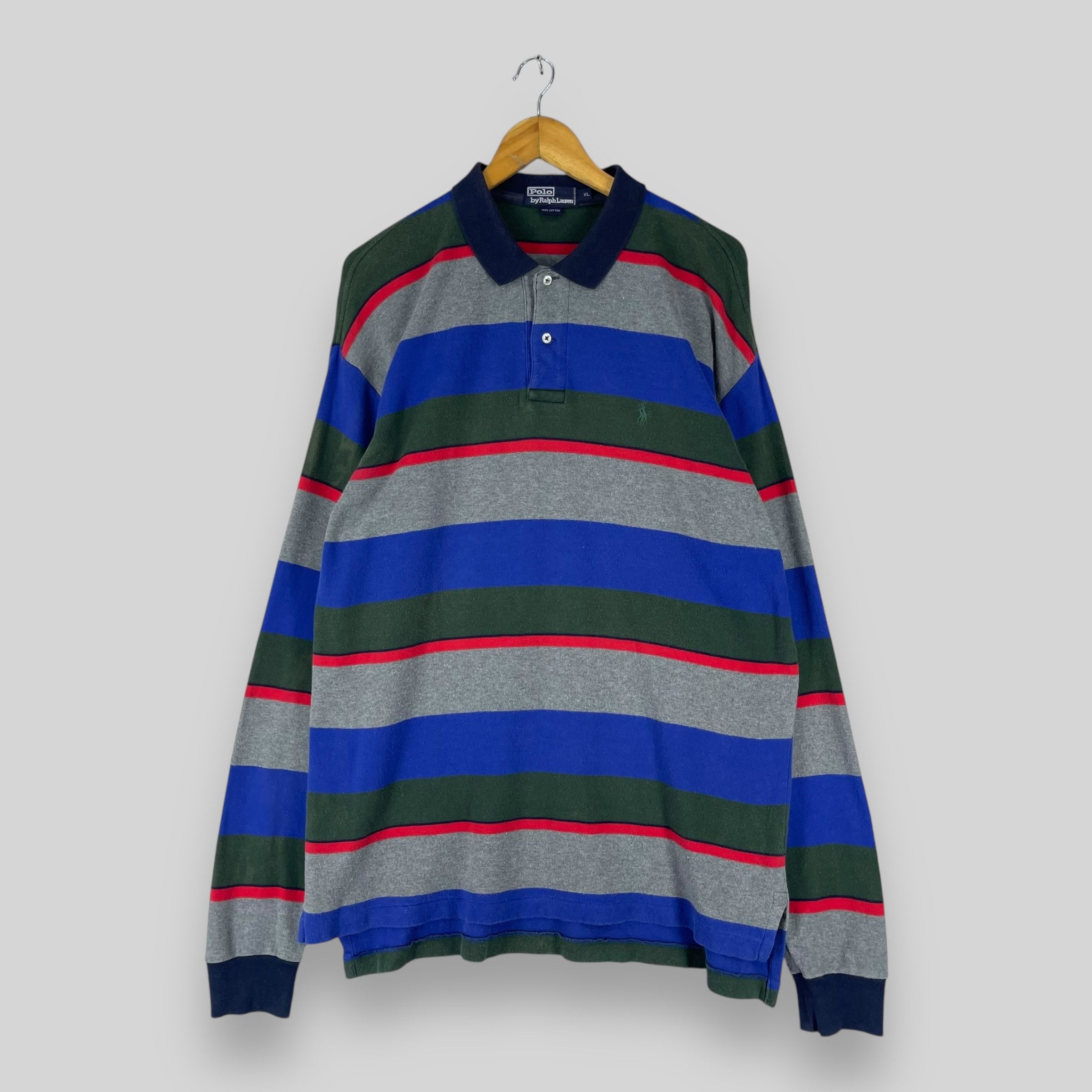 Polo Ralph Lauren Vintage 90s POLO Ralph Lauren Sun Faded Border Stripe Shirt Size US L / EU 52-54 / 3 - 1 Thumbnail
