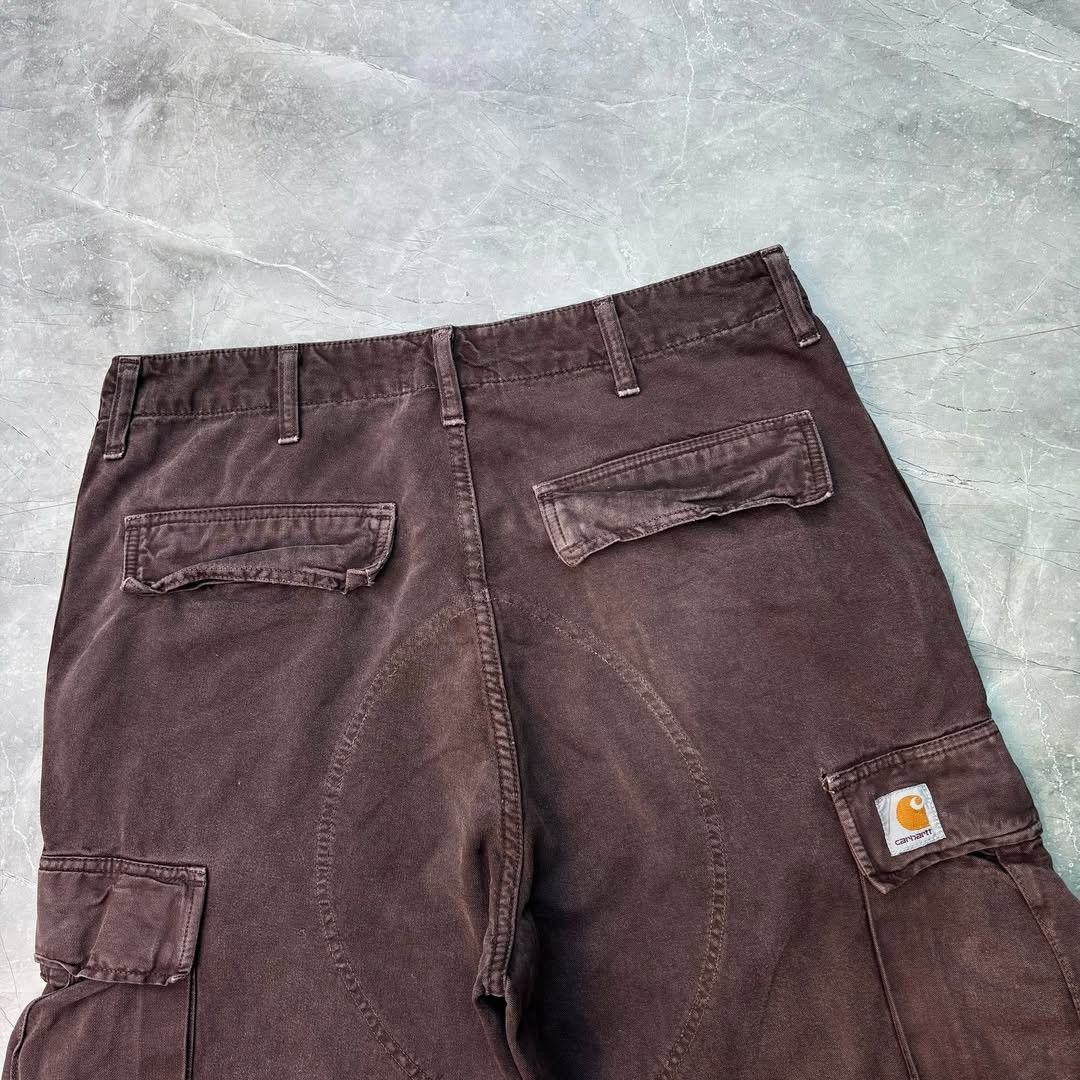 Carhartt × Vintage 90's Sunfade Carhartt B126 DKB Cargo Hunting Denim Pant Size US 34 / EU 50 - 3 Thumbnail