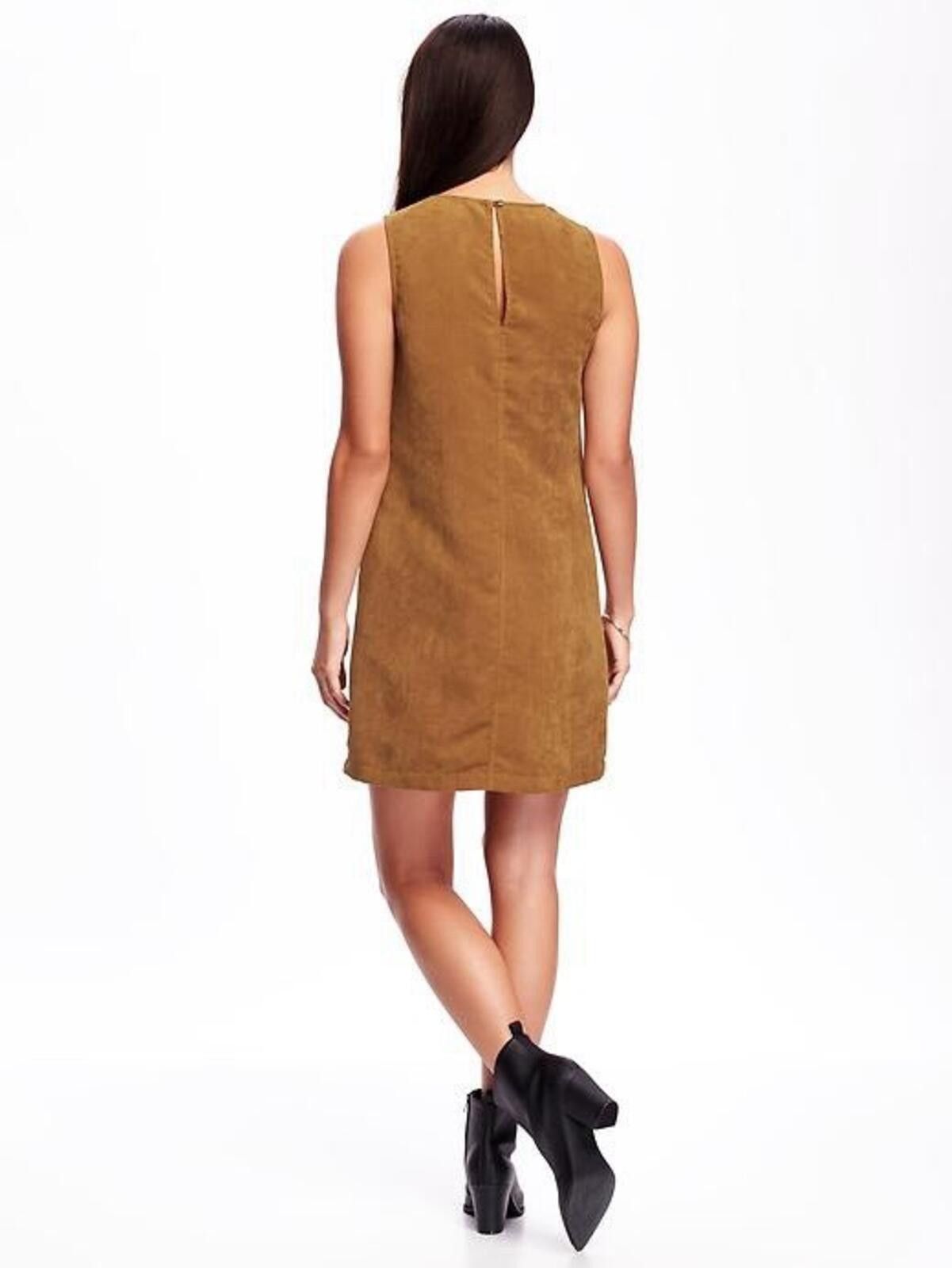 Old Navy Womens Old Navy Brown Suede-like Shift Dress Size SP Size S / US 4 / IT 40 - 2 Thumbnail