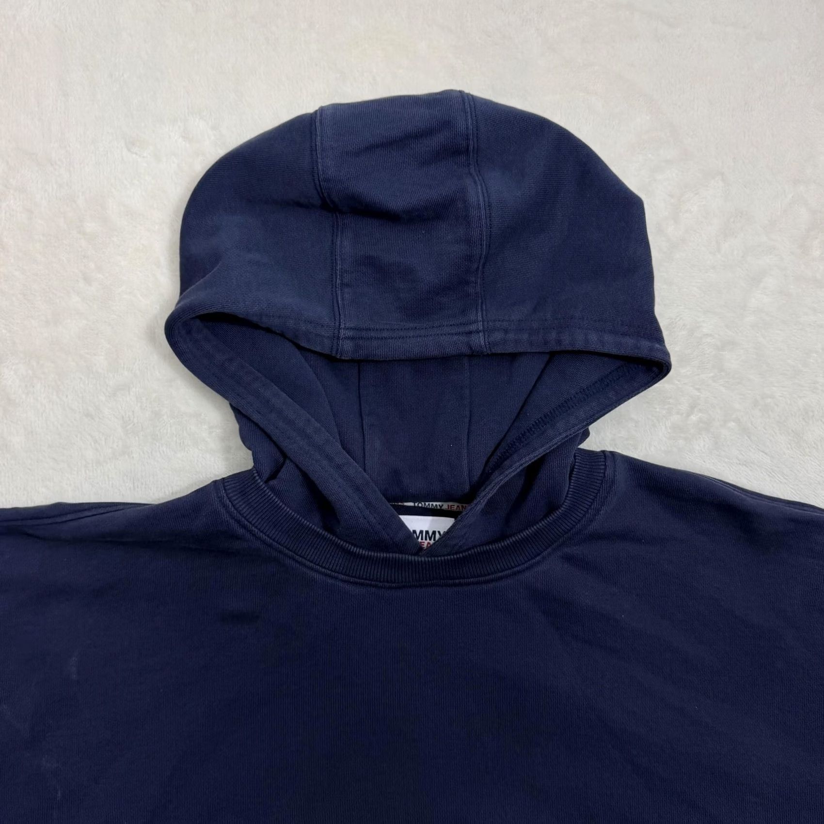 Tommy Hilfiger Tommy Hilfiger Hooded Sweater 2XL Blue Fleece Pullover Mens Crew Neck Logo Embroidered Pockets Size US XXL / EU 58 / 5 - 2 Thumbnail