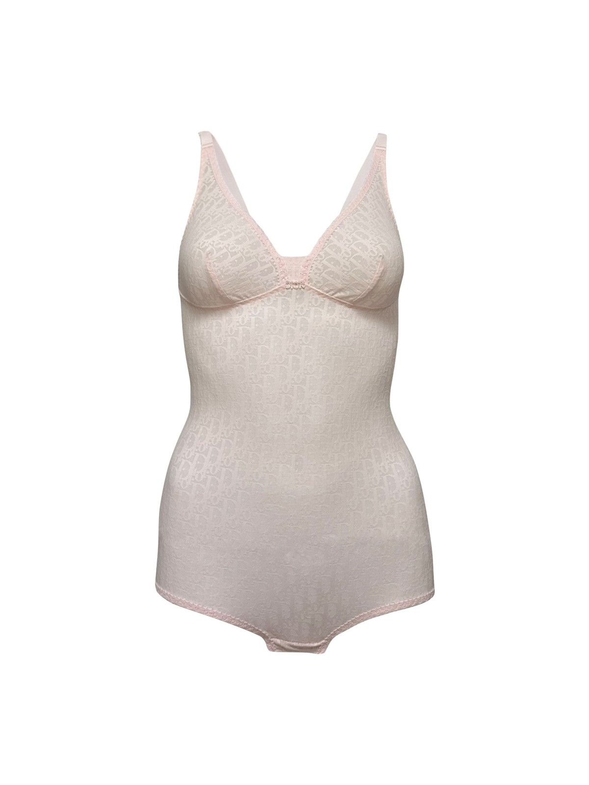 Dior CHRISTIAN DIOR "DIOR" Logo Trotter Sheer Bodysuit Size M / US 6-8 / IT 42-44 - 1 Thumbnail