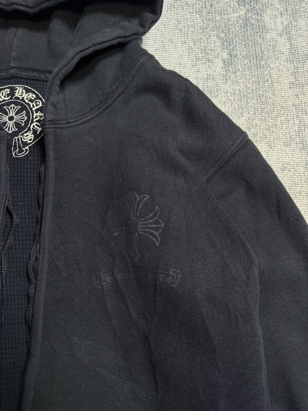 Chrome Hearts THRASHED! CROSS PLUS THERMAL HOODIE Size US S / EU 44-46 / 1 - 6 Thumbnail