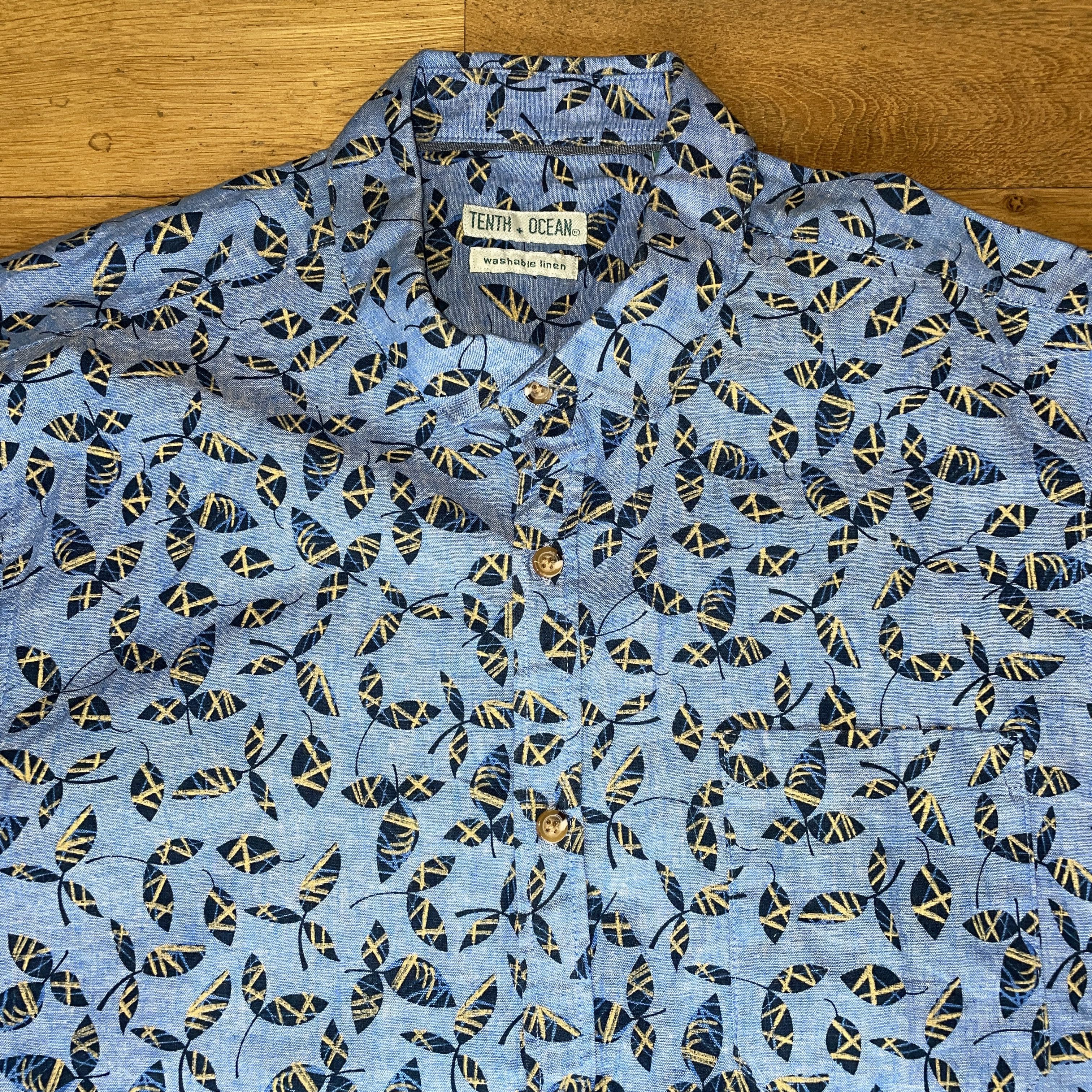 Vintage Tenth+ocean Men's Fashionable Shirt 55% Linen Summer Size L Size US L / EU 52-54 / 3 - 3 Thumbnail