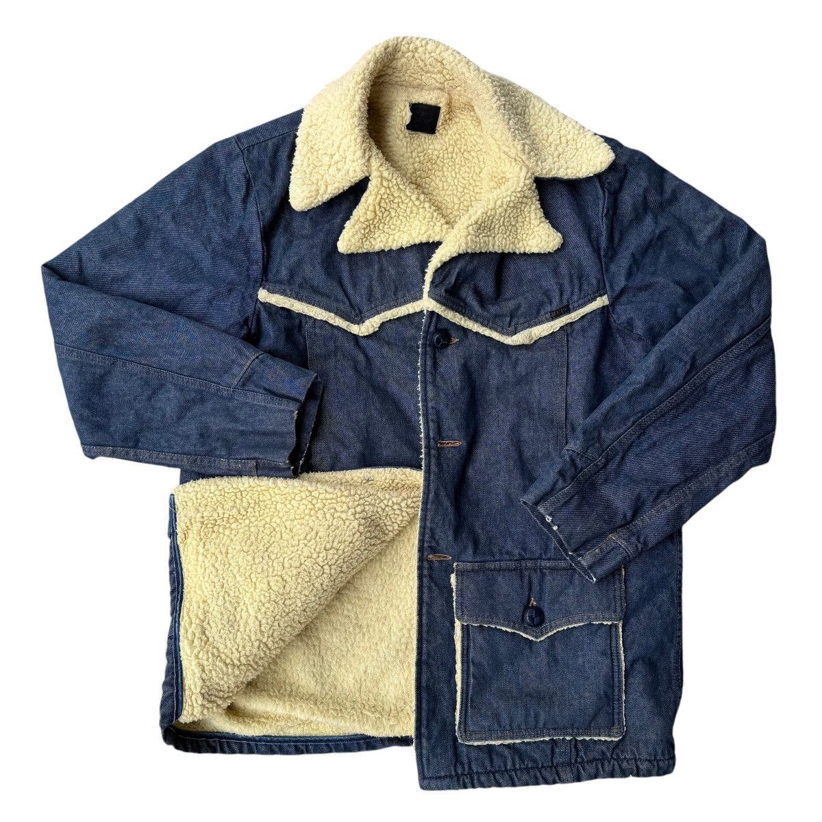 Carhartt × Sears × Vintage 60s Denim Ranch Jean Jacket TRUE VINTAGE Sherpa Lined Barn Size US XL / EU 56 / 4 - 3 Thumbnail