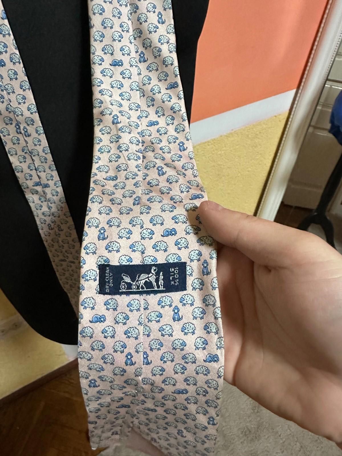 Hermes Hermes Tie Pink Silk Size ONE SIZE - 5 Thumbnail